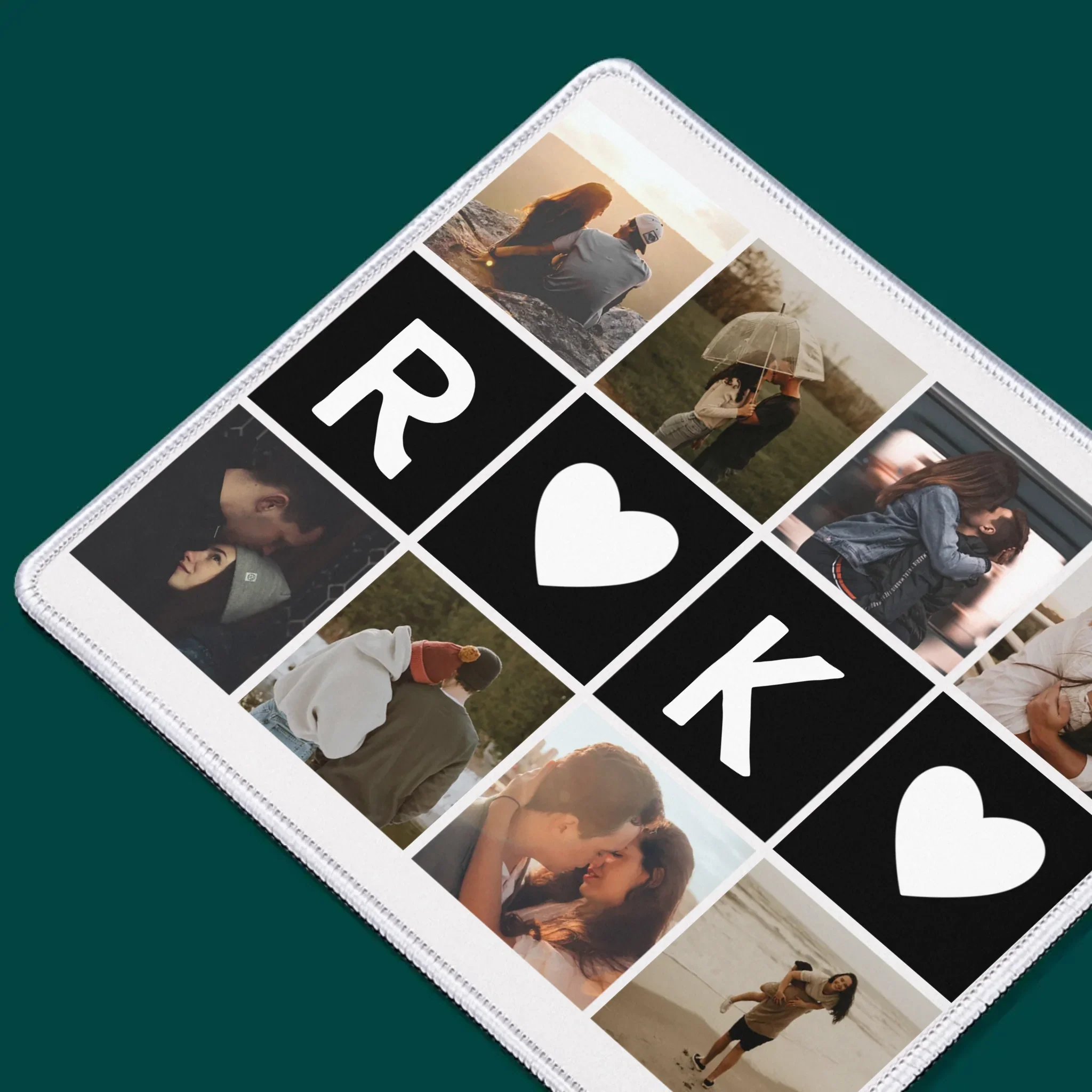 Fotokolaż: Miłosne Monogramy Ze Zdjęciami - Podkładka Pod Myszkę - Image 2