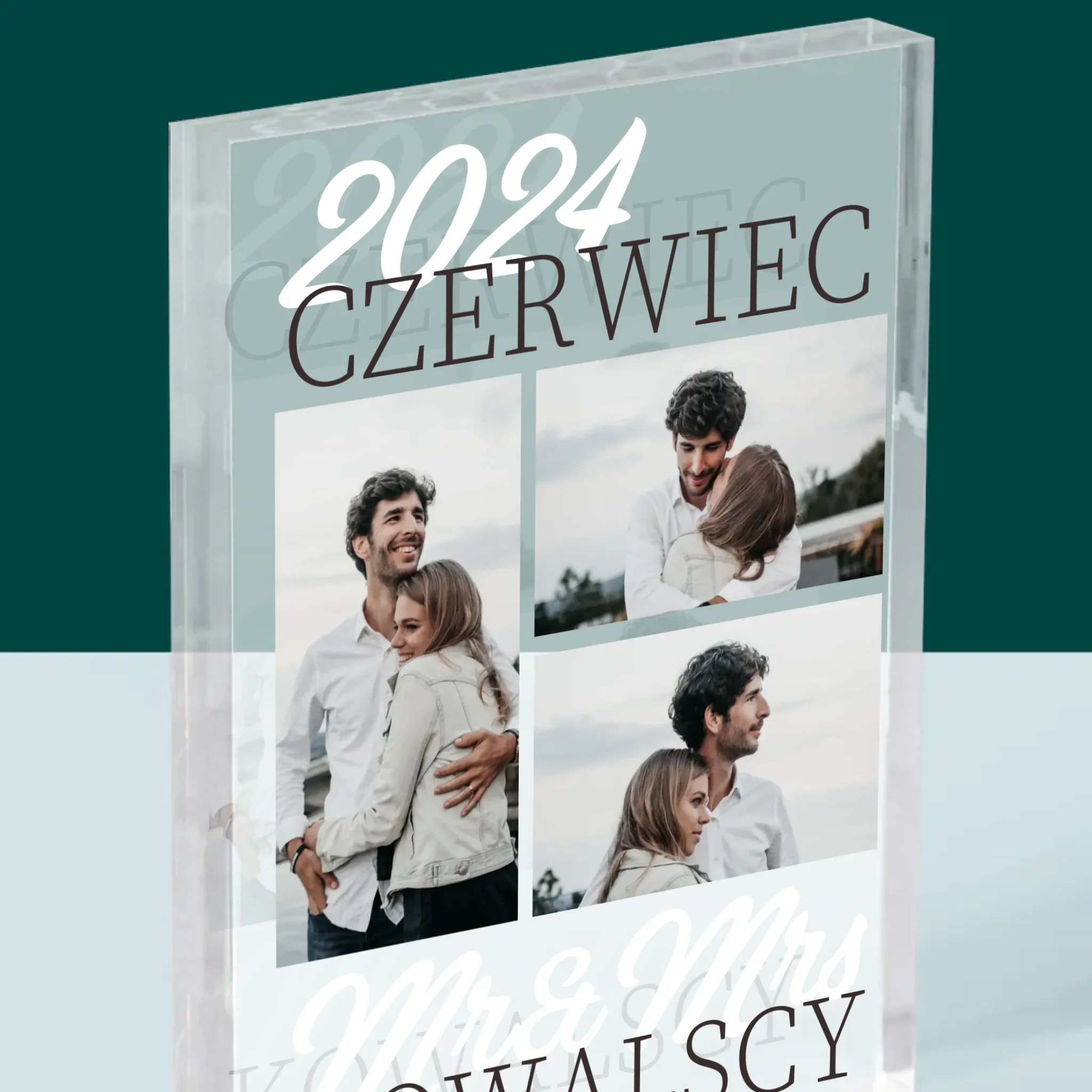Fotokolaż: Mr&Mrs Data - Blok Akrylowy z Nadrukiem - Image 2