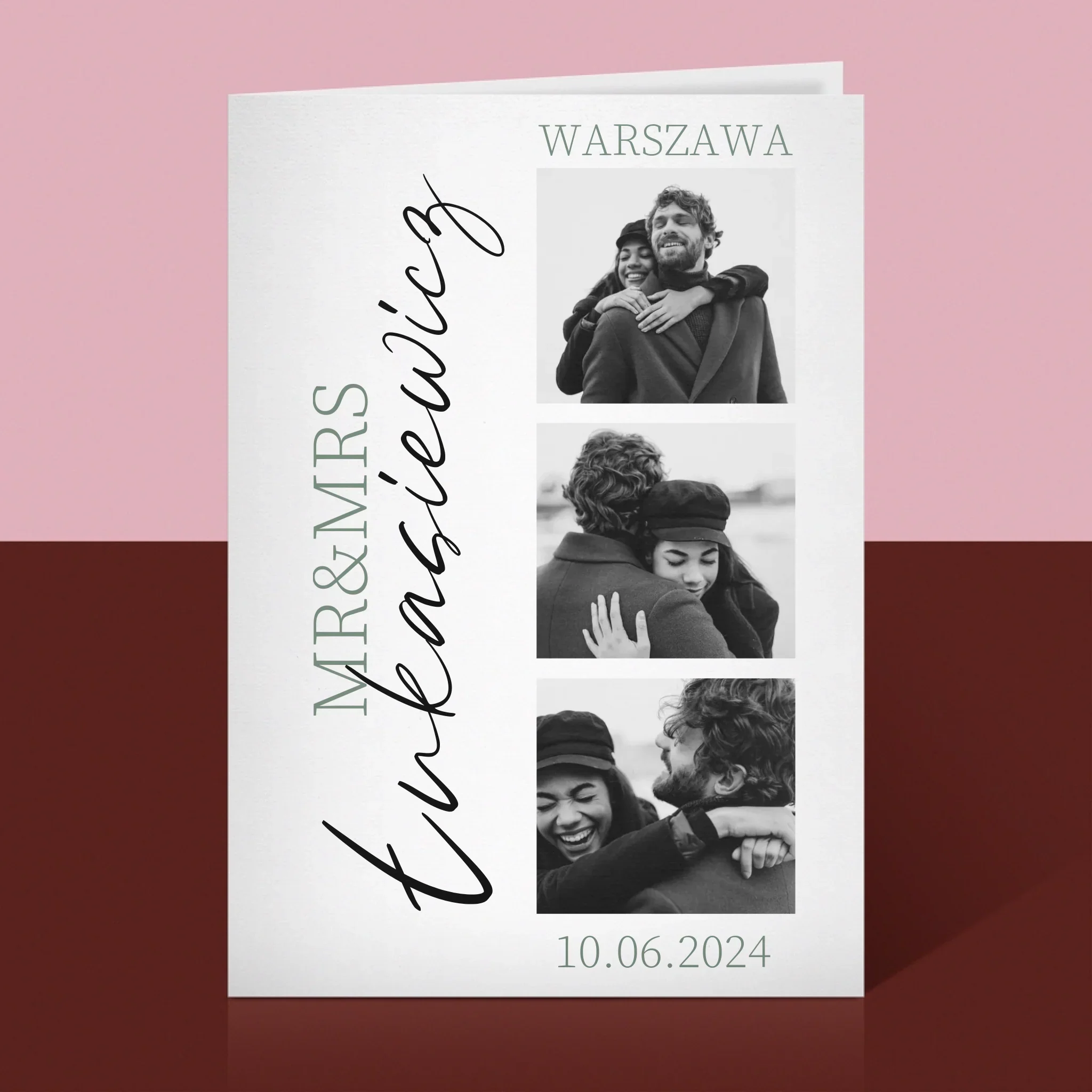 Fotokolaż: Mr&Mrs Ślubne - Kartka z Życzeniami