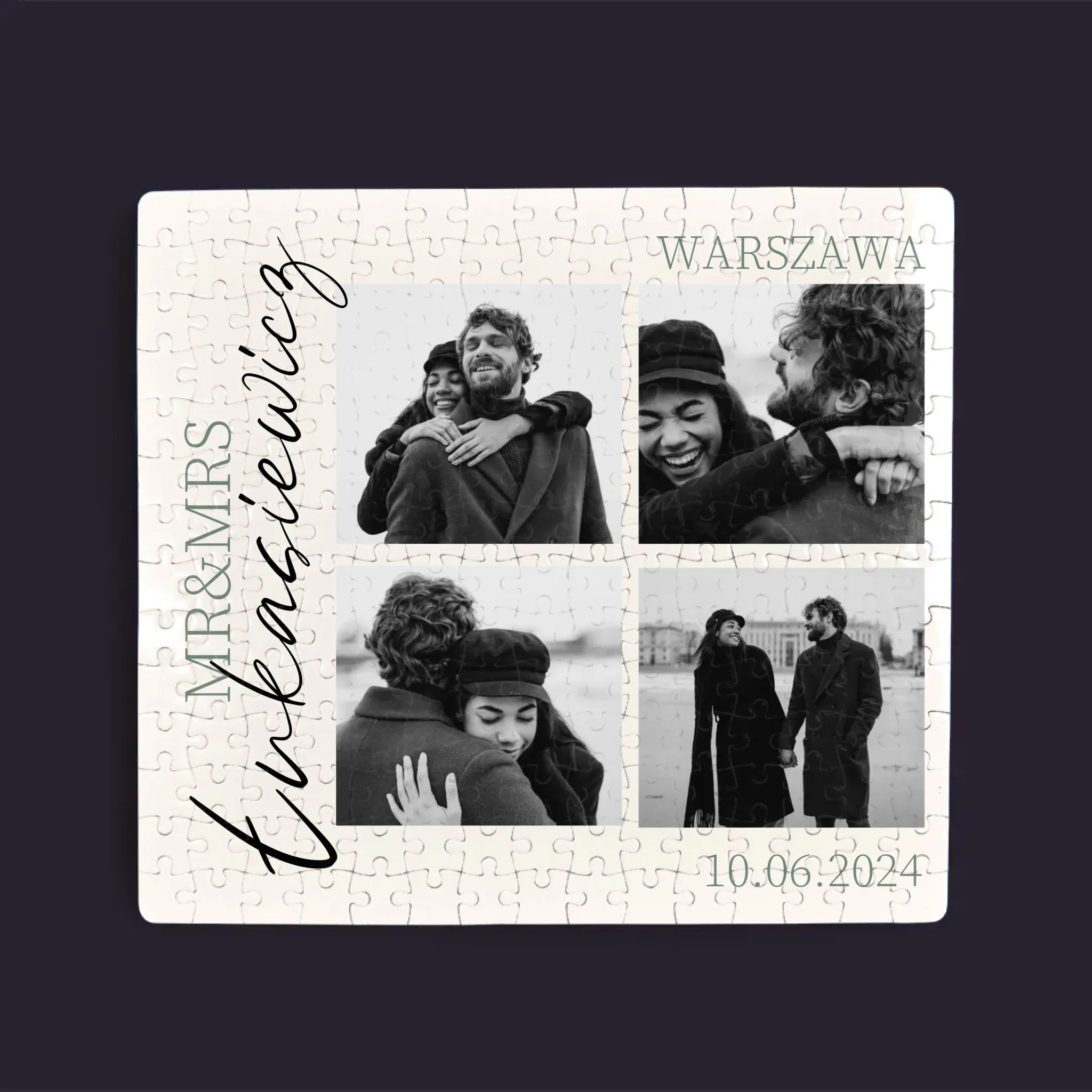 Fotokolaż: Mr&Mrs Ślubne - Personalizowane Puzzle - Image 3