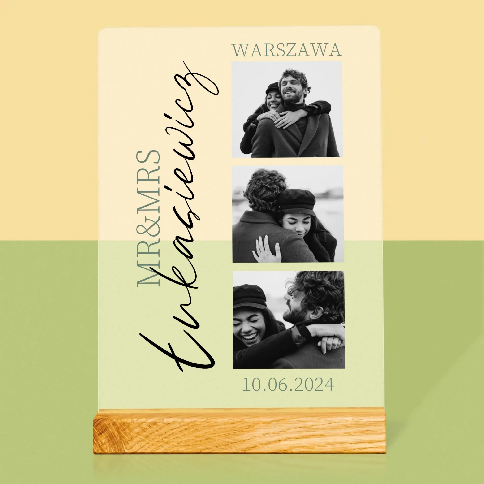 Fotokolaż: Mr&Mrs Ślubne - Wydruk Na Szkle Akrylowym - Image 3