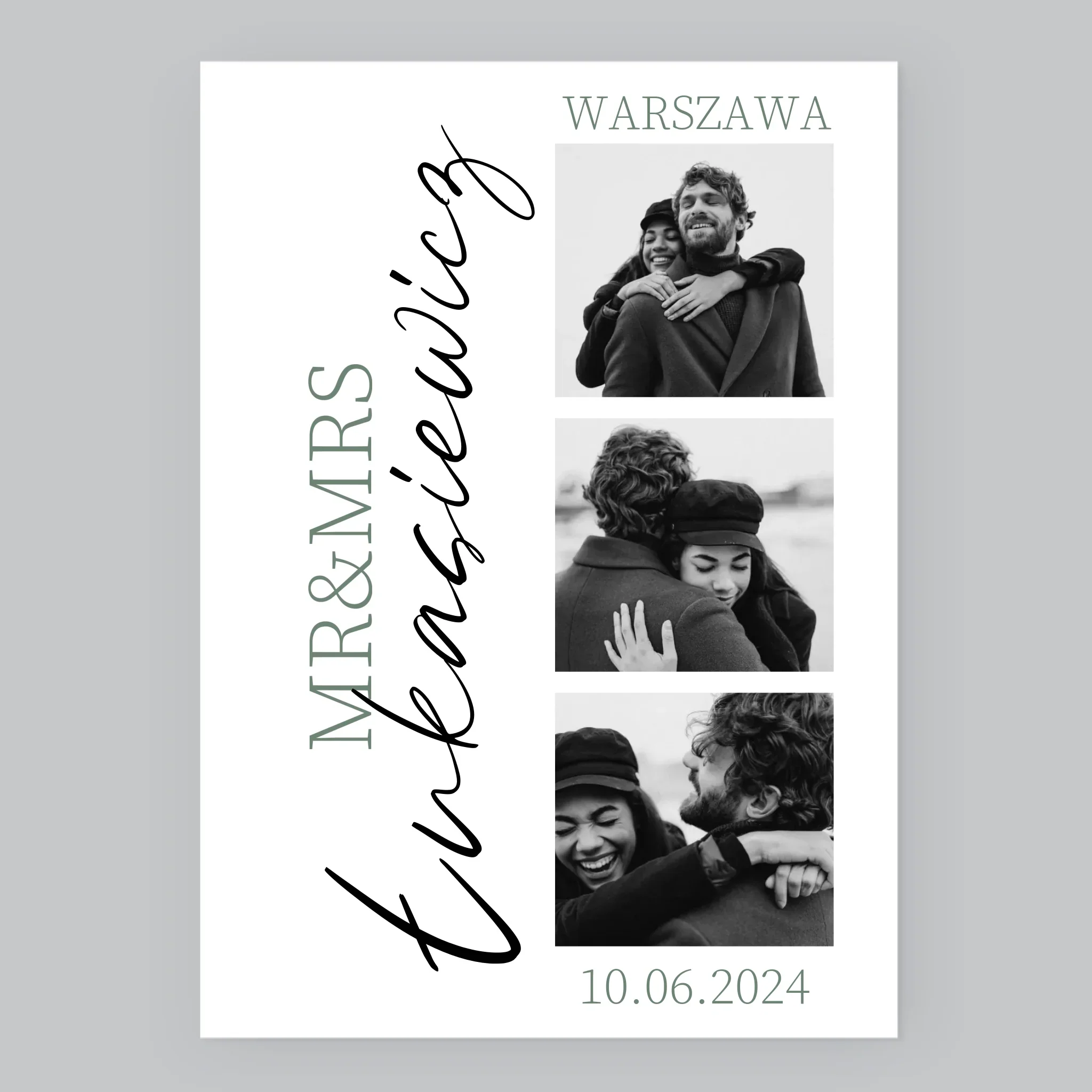 Fotokolaż: Mr&Mrs Ślubne - Wydruk Obramowany
