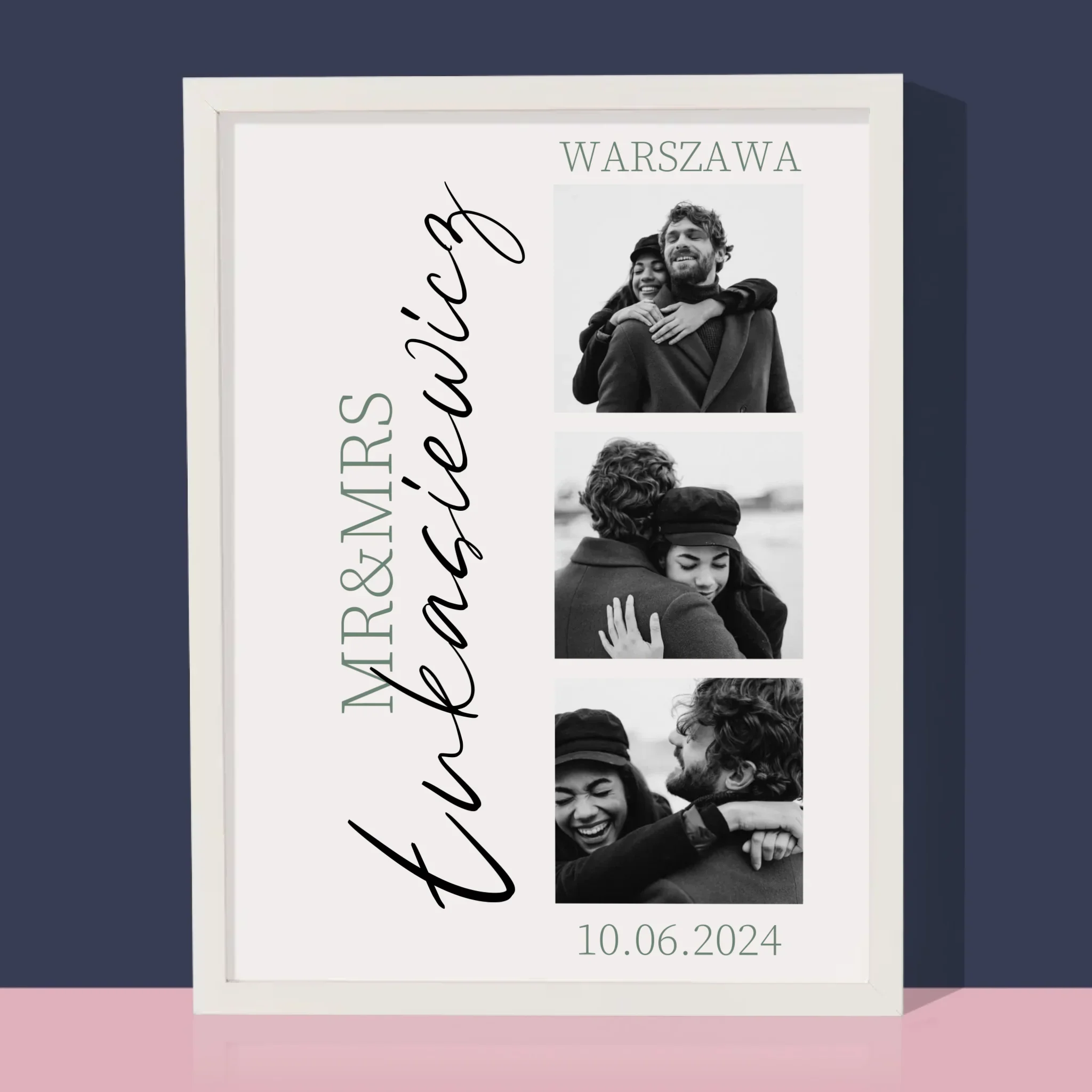 Fotokolaż: Mr&Mrs Ślubne - Wydruk Obramowany - Image 8
