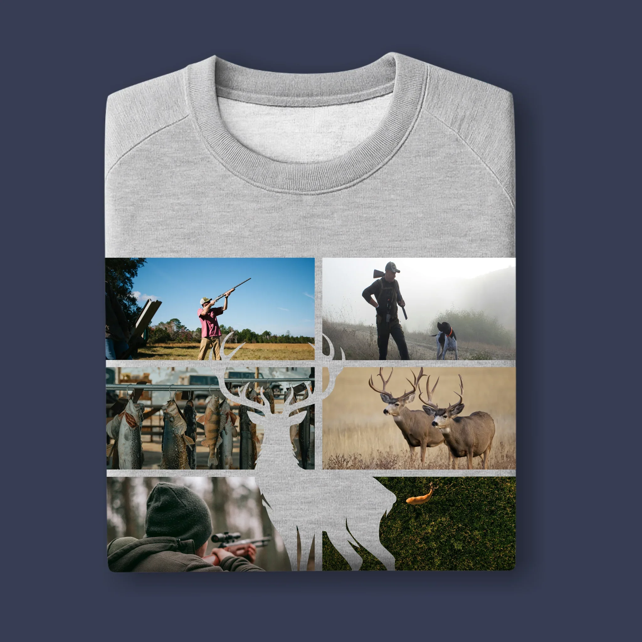 Fotokolaż: Myśliwy - Bluza Męska Z Kapturem - Image 11