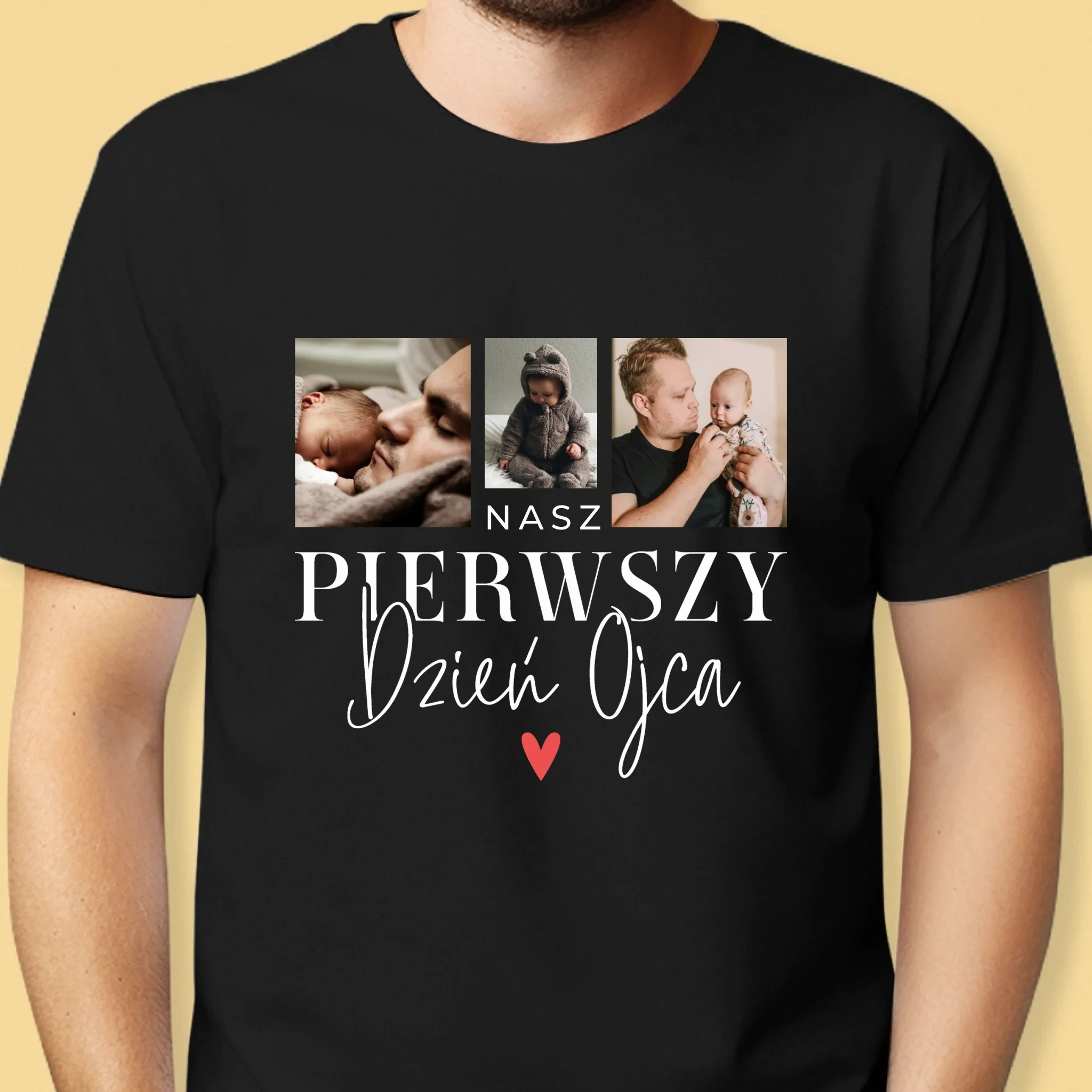 Fotokolaż: Na Pierwszy Dzień Ojca - Koszulka Męska z Nadrukiem - Image 6