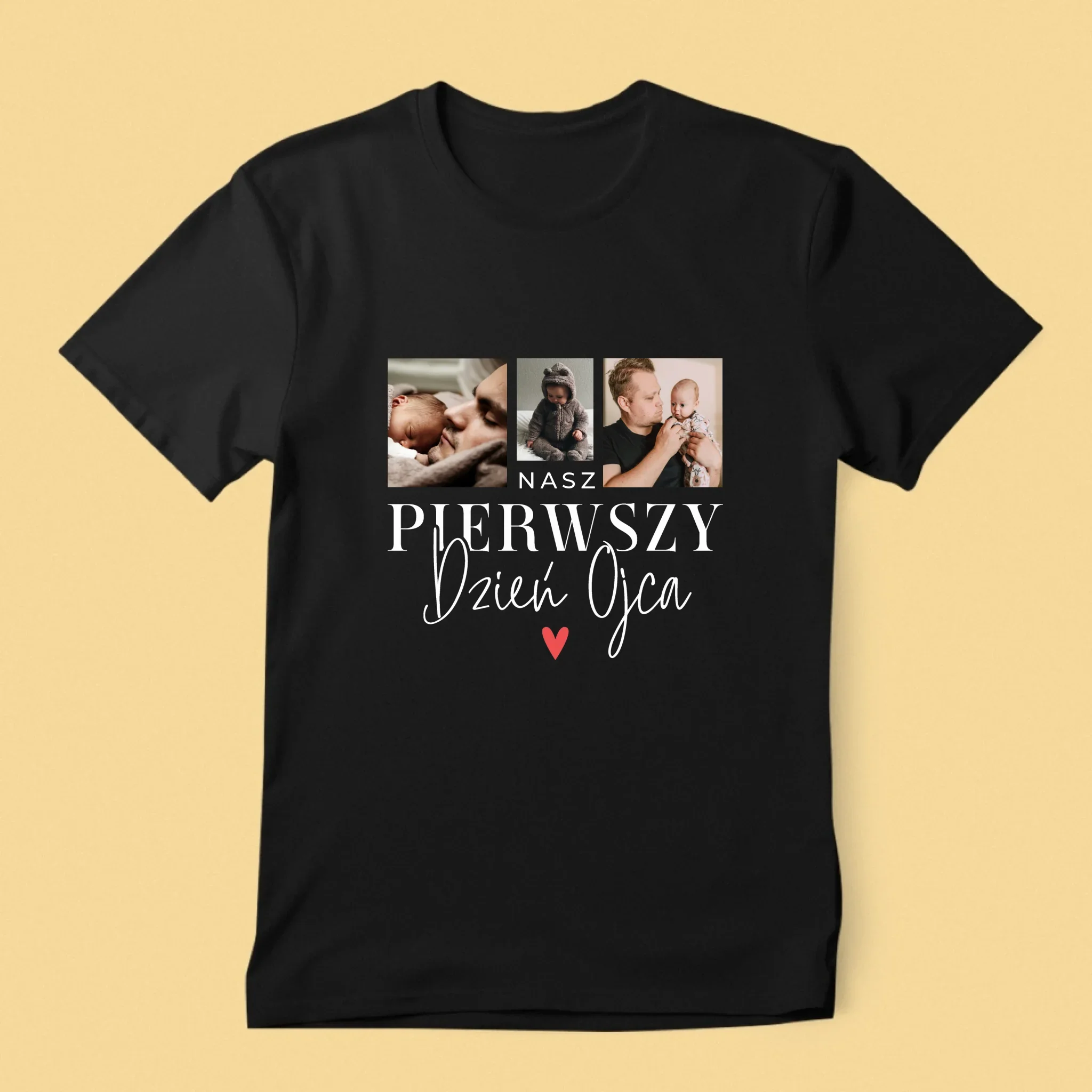 Fotokolaż: Na Pierwszy Dzień Ojca - Koszulka Męska z Nadrukiem - Image 7
