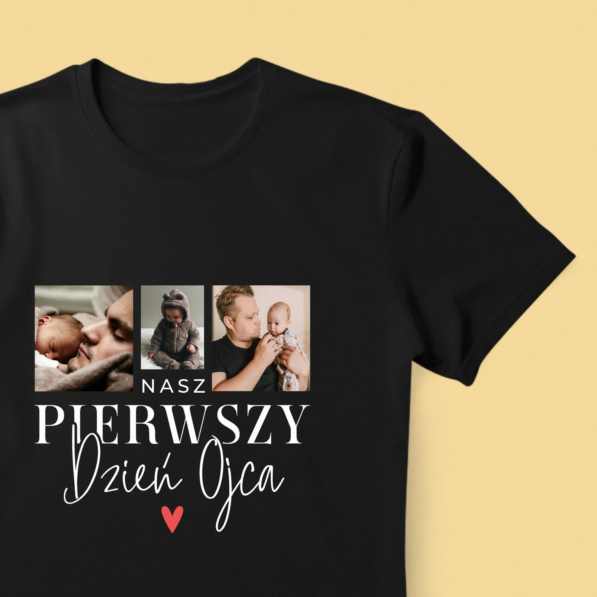 Fotokolaż: Na Pierwszy Dzień Ojca - Koszulka Męska z Nadrukiem - Image 8