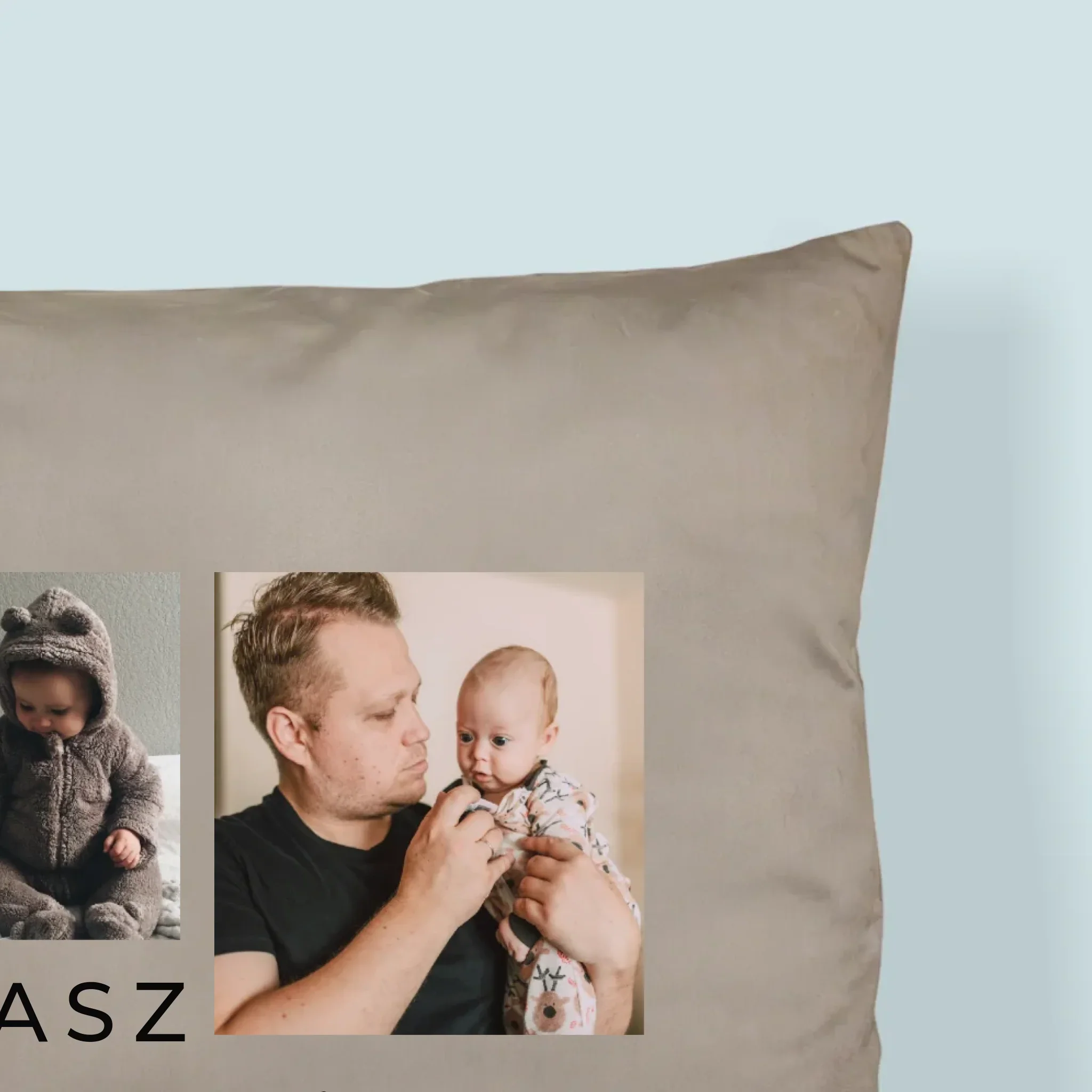 Fotokolaż: Na Pierwszy Dzień Ojca - Poduszka z Nadrukiem - Image 2