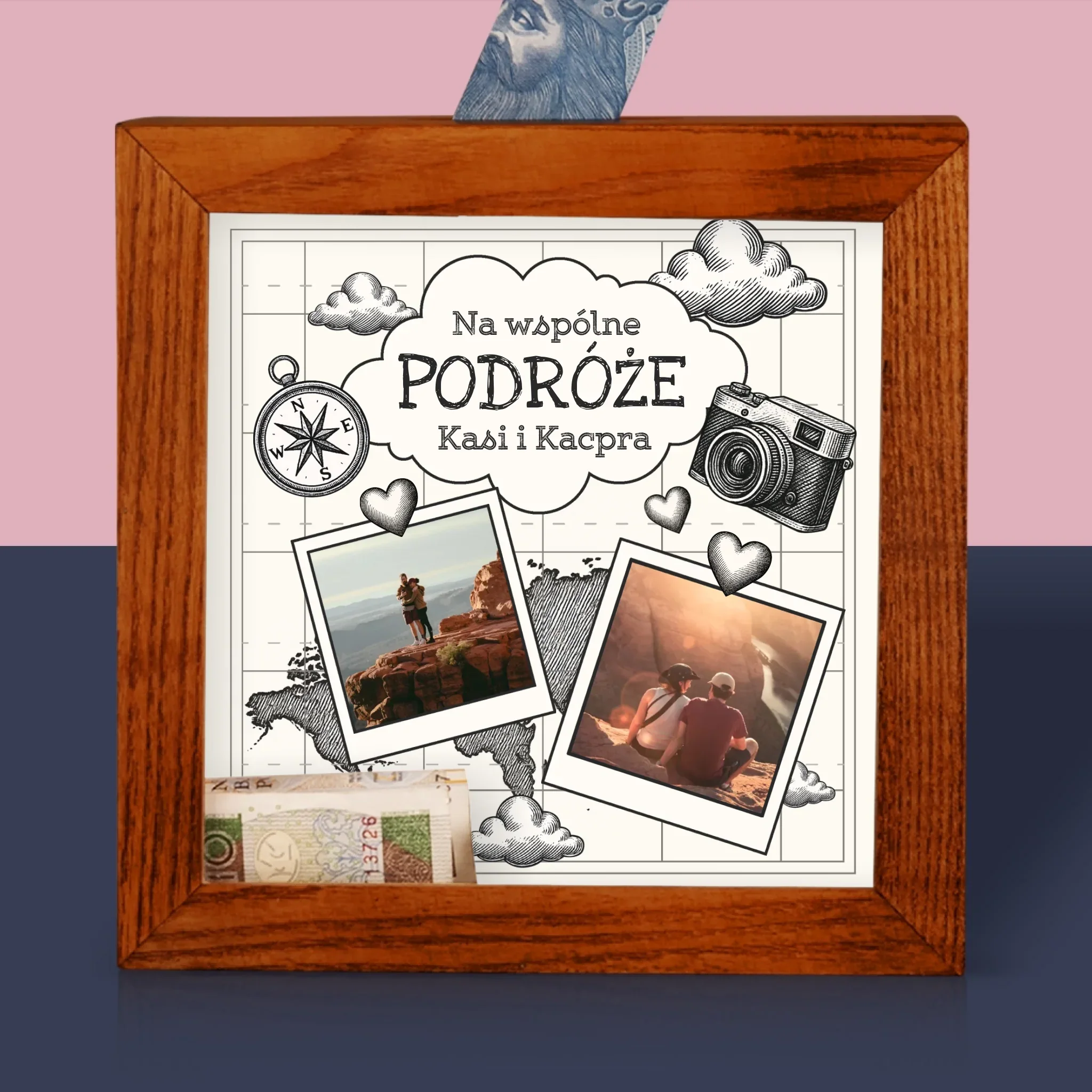 Fotokolaż: Na Wspólne Podróże - Drewniana Skarbonka - Image 2