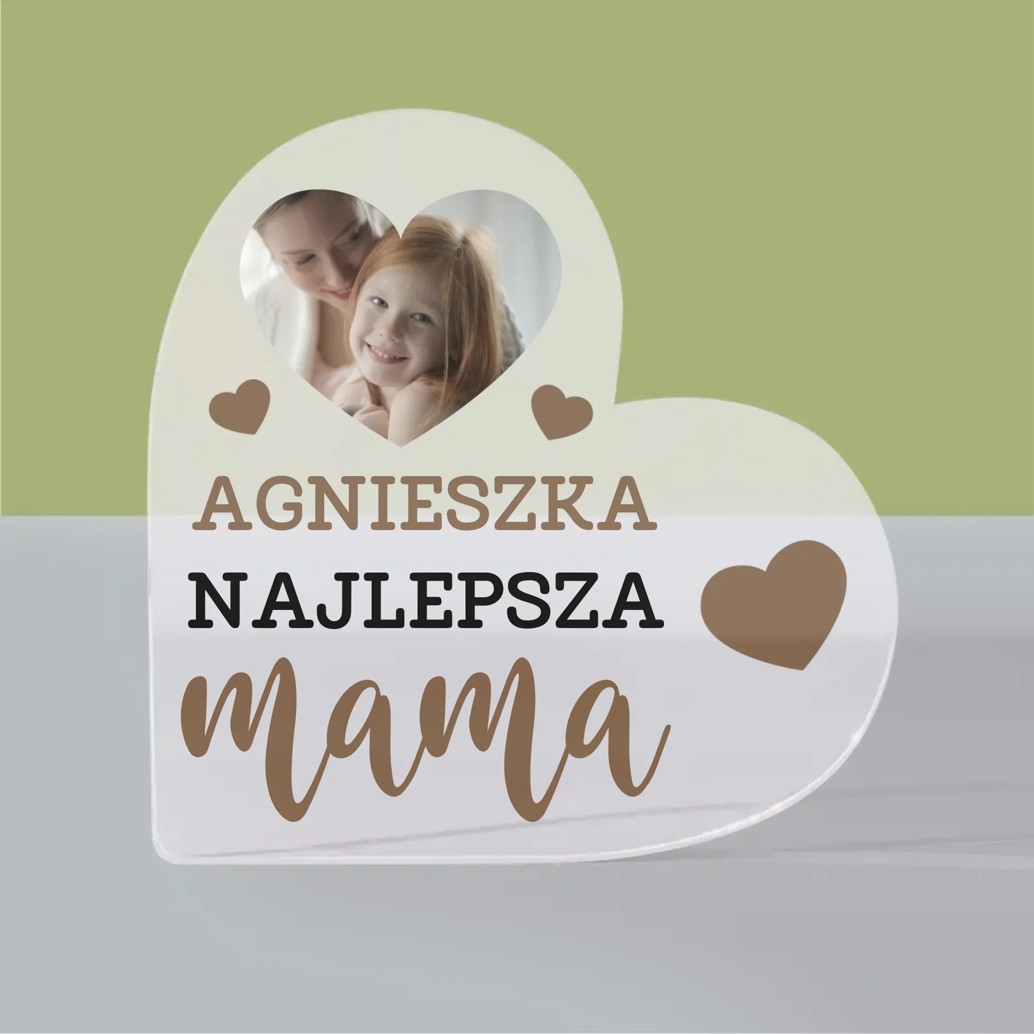 Fotokolaż: Najlepsza Mama Serce - Blok Akrylowy z Nadrukiem - Image 3