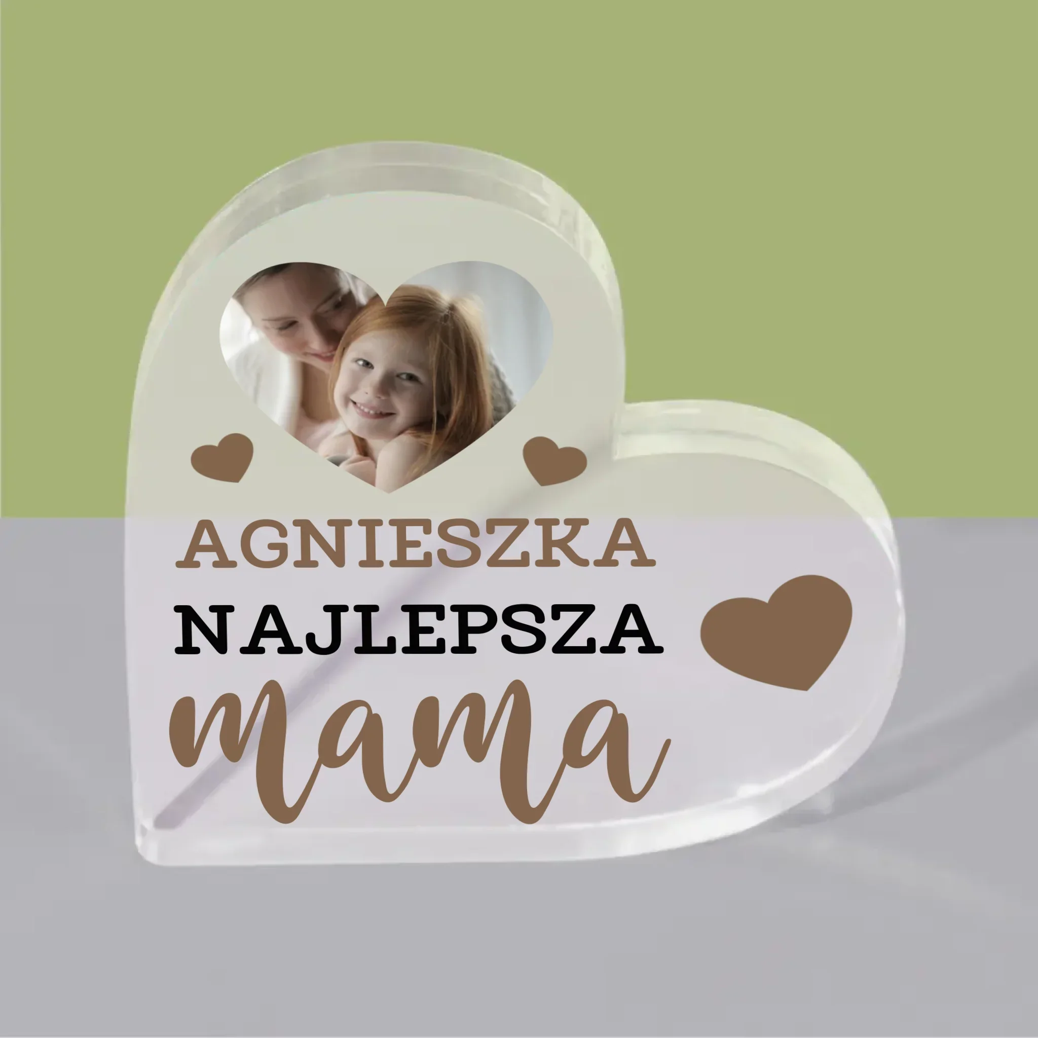 Fotokolaż: Najlepsza Mama Serce - Blok Akrylowy z Nadrukiem - Image 4