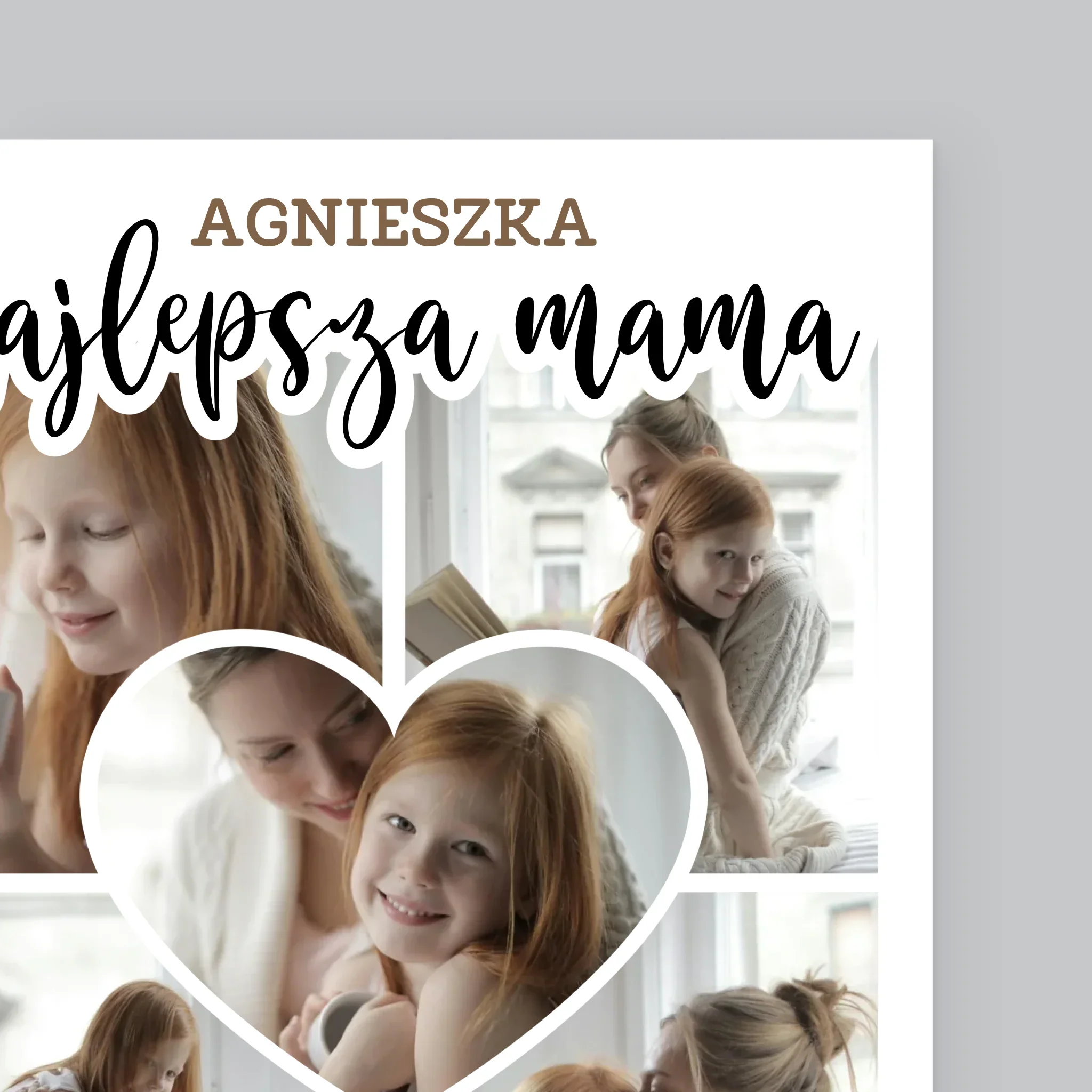 Fotokolaż: Najlepsza Mama Serce - Wydruk Obramowany - Image 10