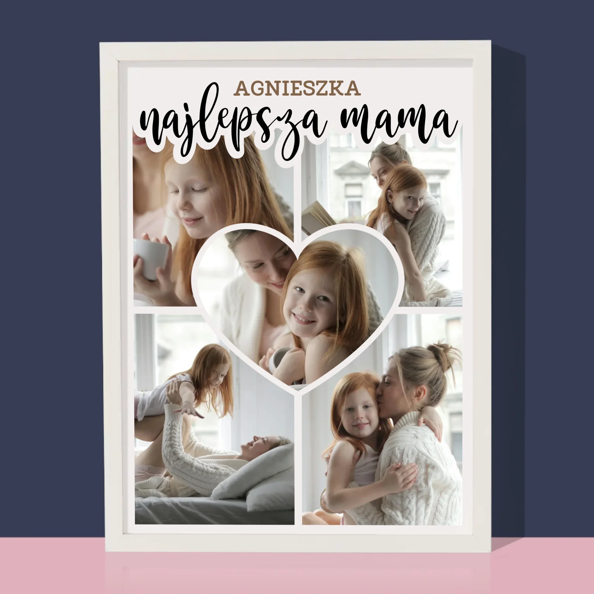 Fotokolaż: Najlepsza Mama Serce - Wydruk Obramowany - Image 4