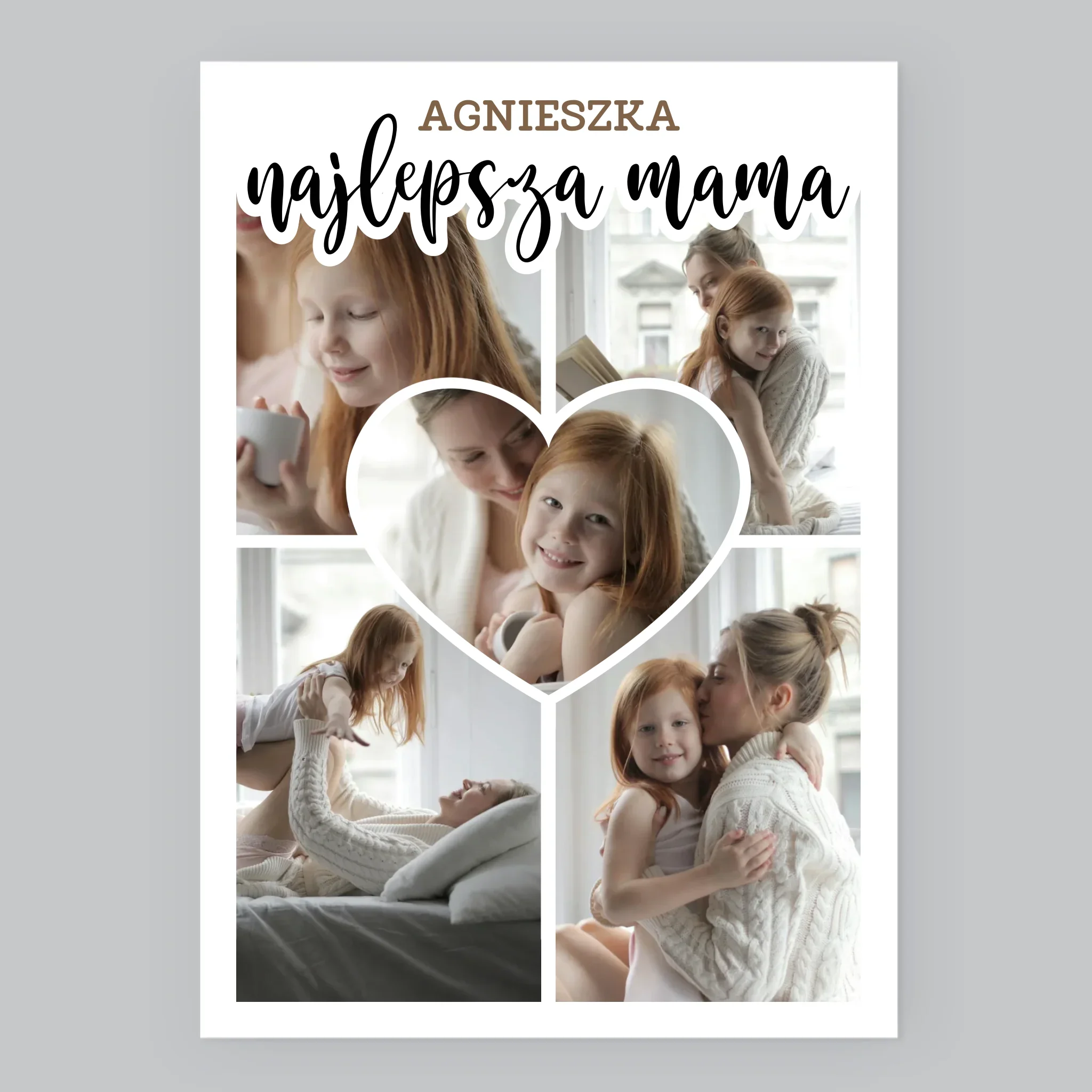 Fotokolaż: Najlepsza Mama Serce - Wydruk Obramowany - Image 8