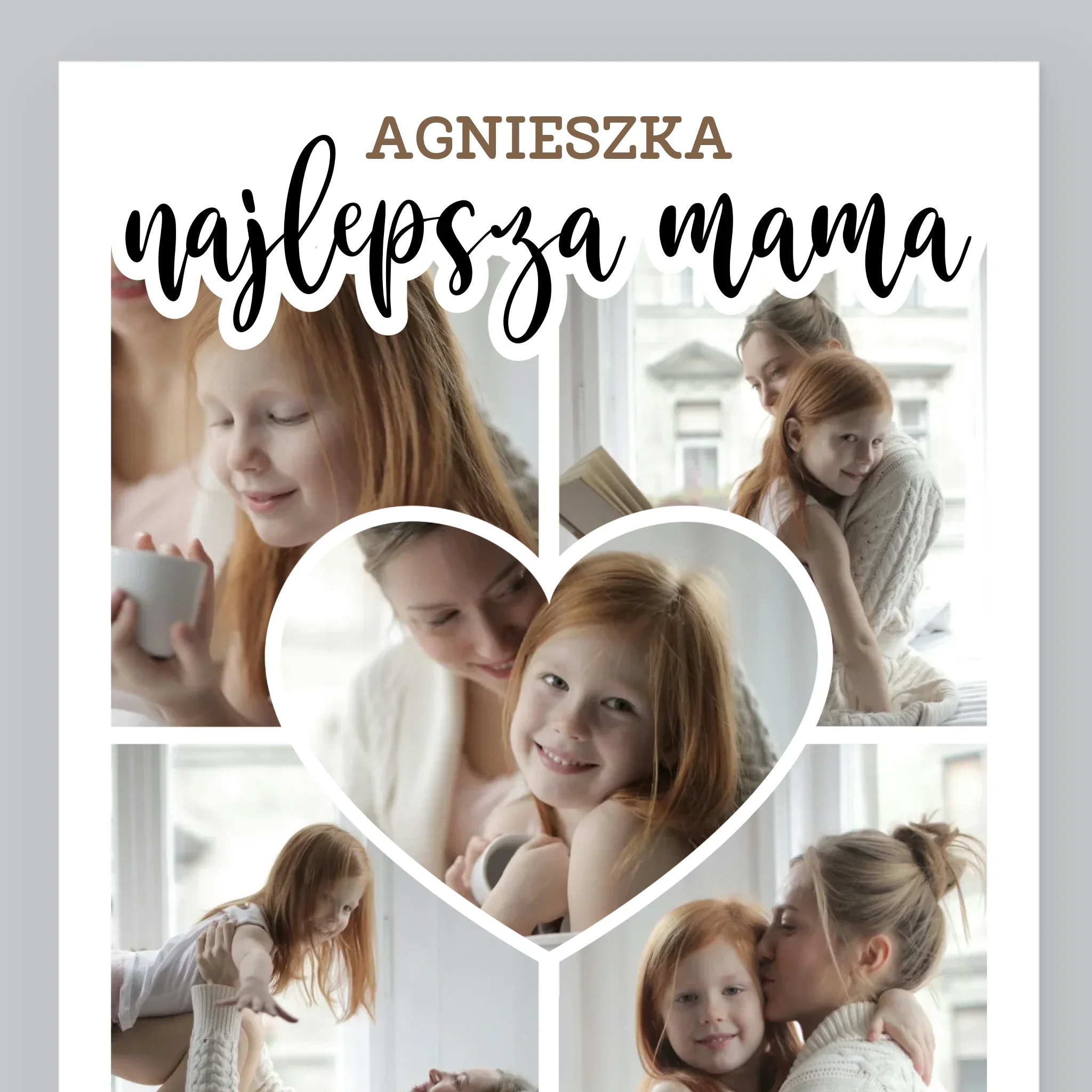 Fotokolaż: Najlepsza Mama Serce - Wydruk Obramowany - Image 9