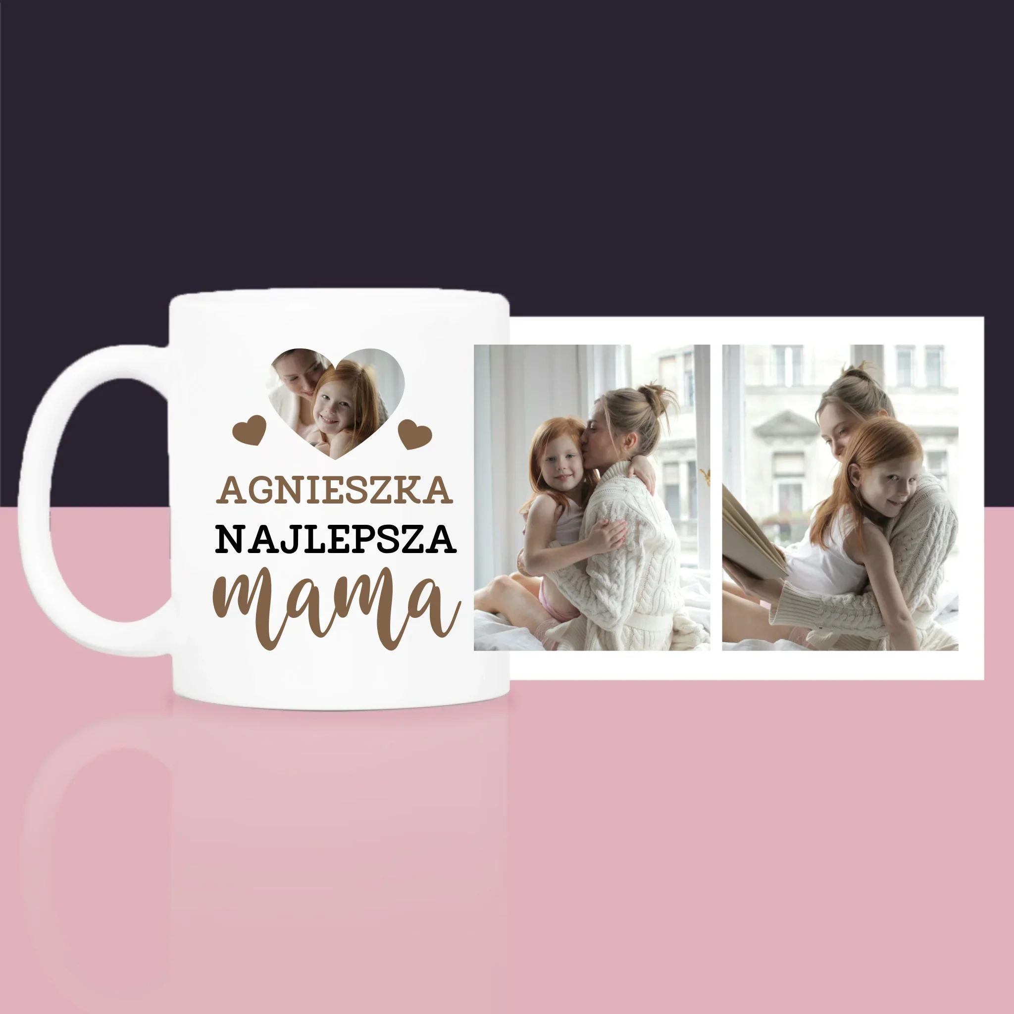 Fotokolaż: Najlepsza Mama Serce - Zestaw prezentowy z kubkiem, herbatą i słodkościami - Image 5