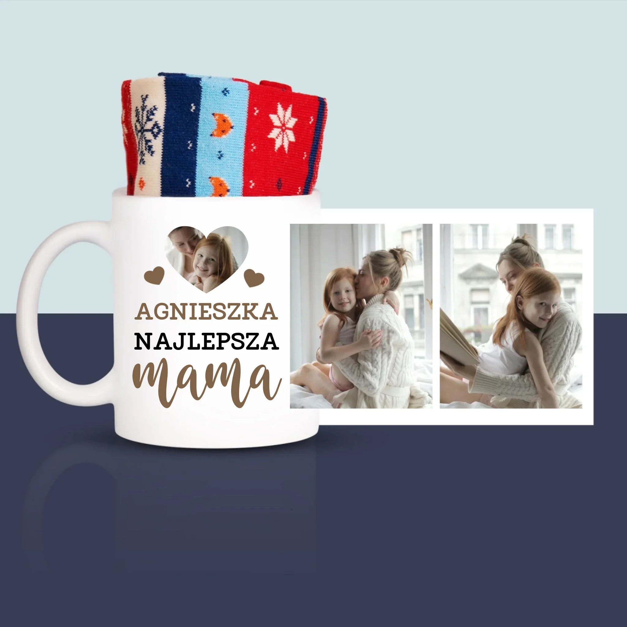 Fotokolaż: Najlepsza Mama Serce - Zimowe Skarpetki w Kubku - Image 3
