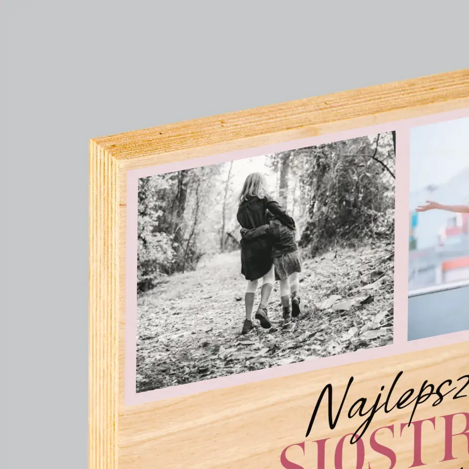 Fotokolaż: Najlepsza Siostra - Wydruk Na Drewnie - Image 4