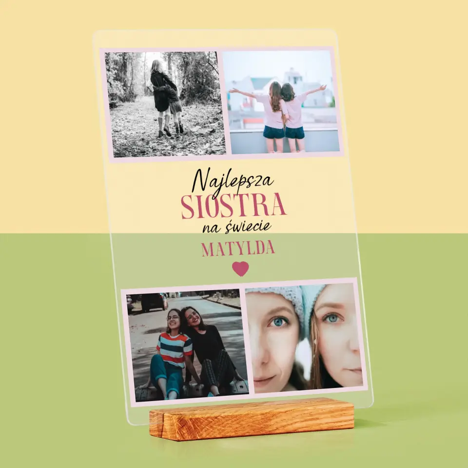 Fotokolaż: Najlepsza Siostra - Wydruk Na Szkle Akrylowym - Image 4