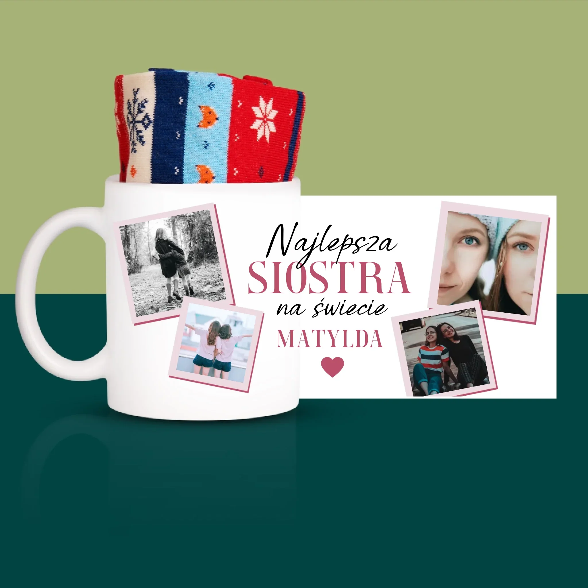 Fotokolaż: Najlepsza Siostra - Zimowe Skarpetki w Kubku - Image 3