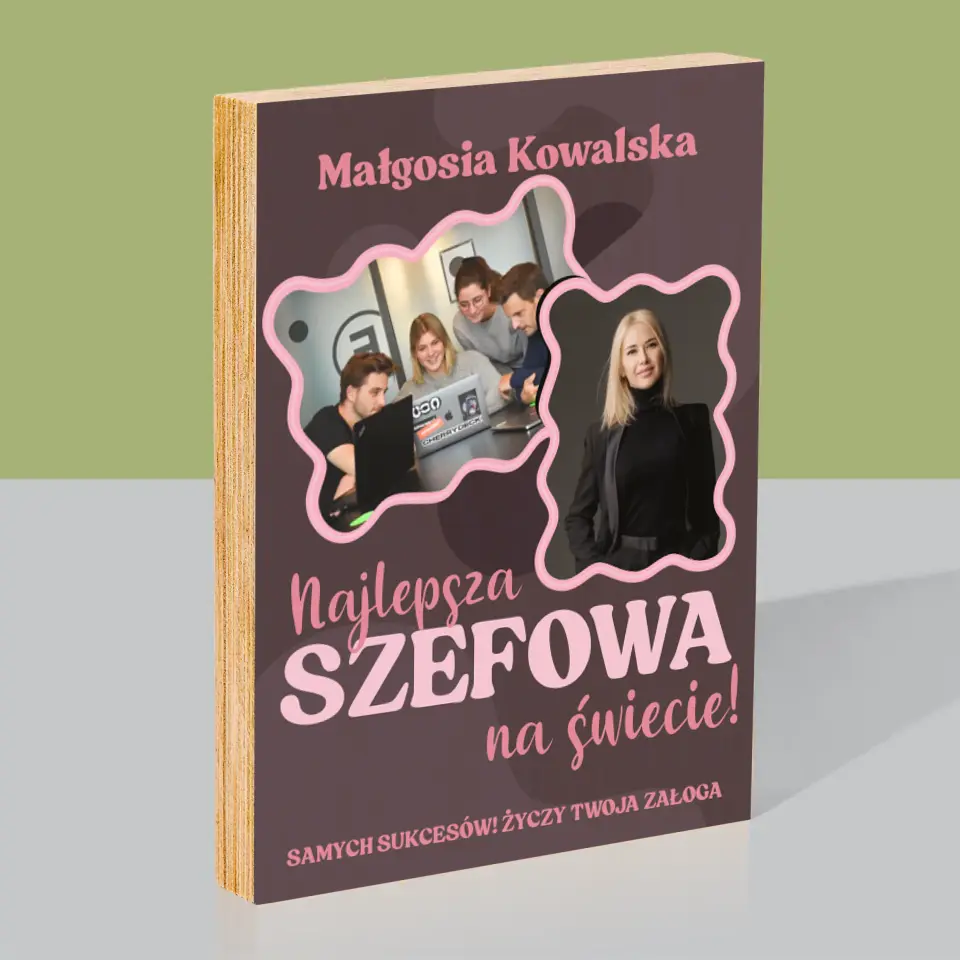 Fotokolaż: Najlepsza Szefowa - Wydruk Na Drewnie