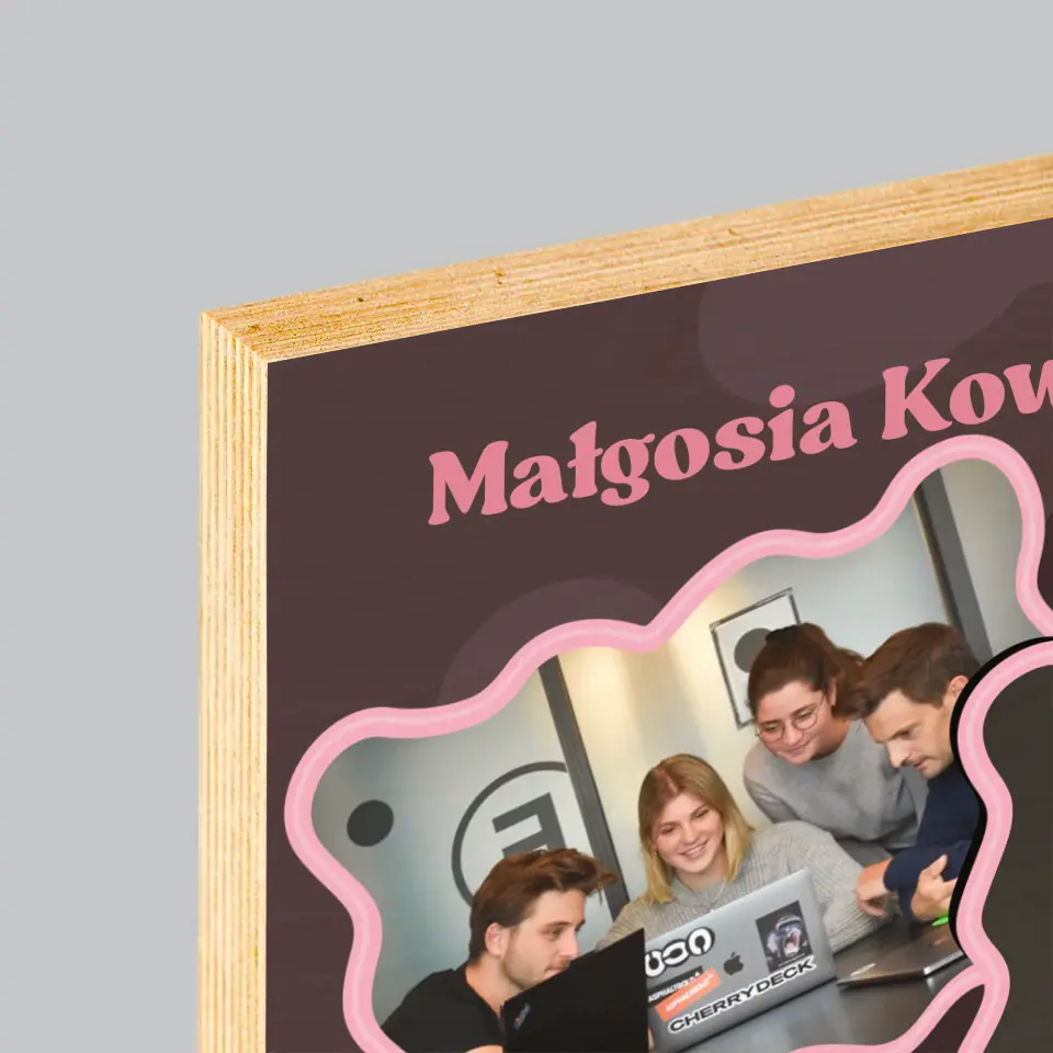 Fotokolaż: Najlepsza Szefowa - Wydruk Na Drewnie - Image 4