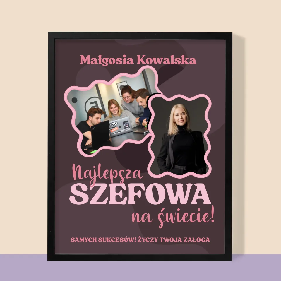 Fotokolaż: Najlepsza Szefowa - Wydruk Obramowany - Image 9