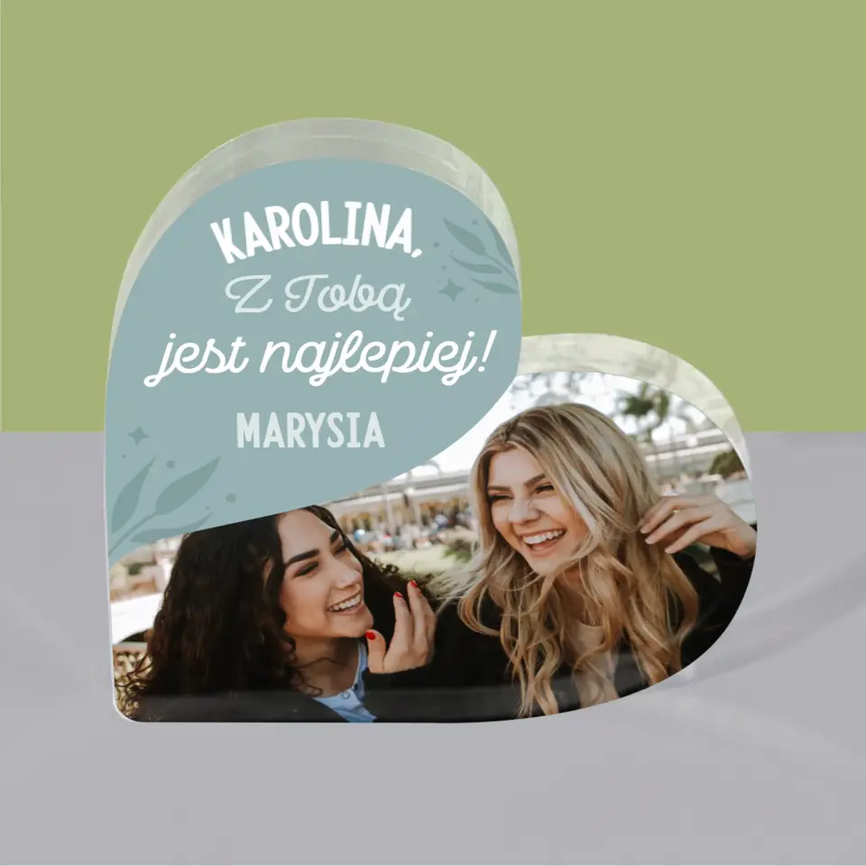 Fotokolaż: Najlepsze Przyjaciółki - Blok Akrylowy Serce - Image 4