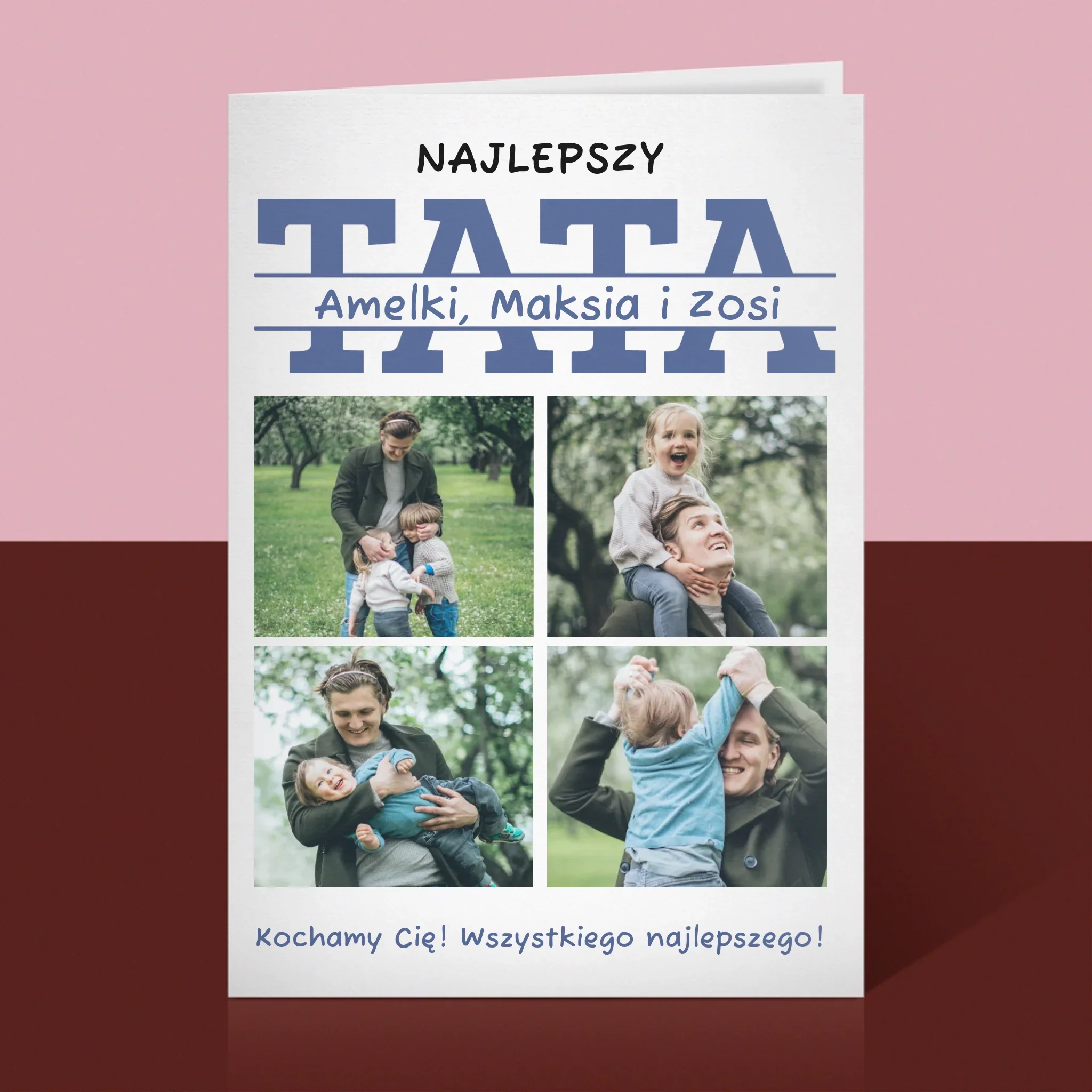 Fotokolaż: Najlepszy Tata Imiona - Kartka z Życzeniami