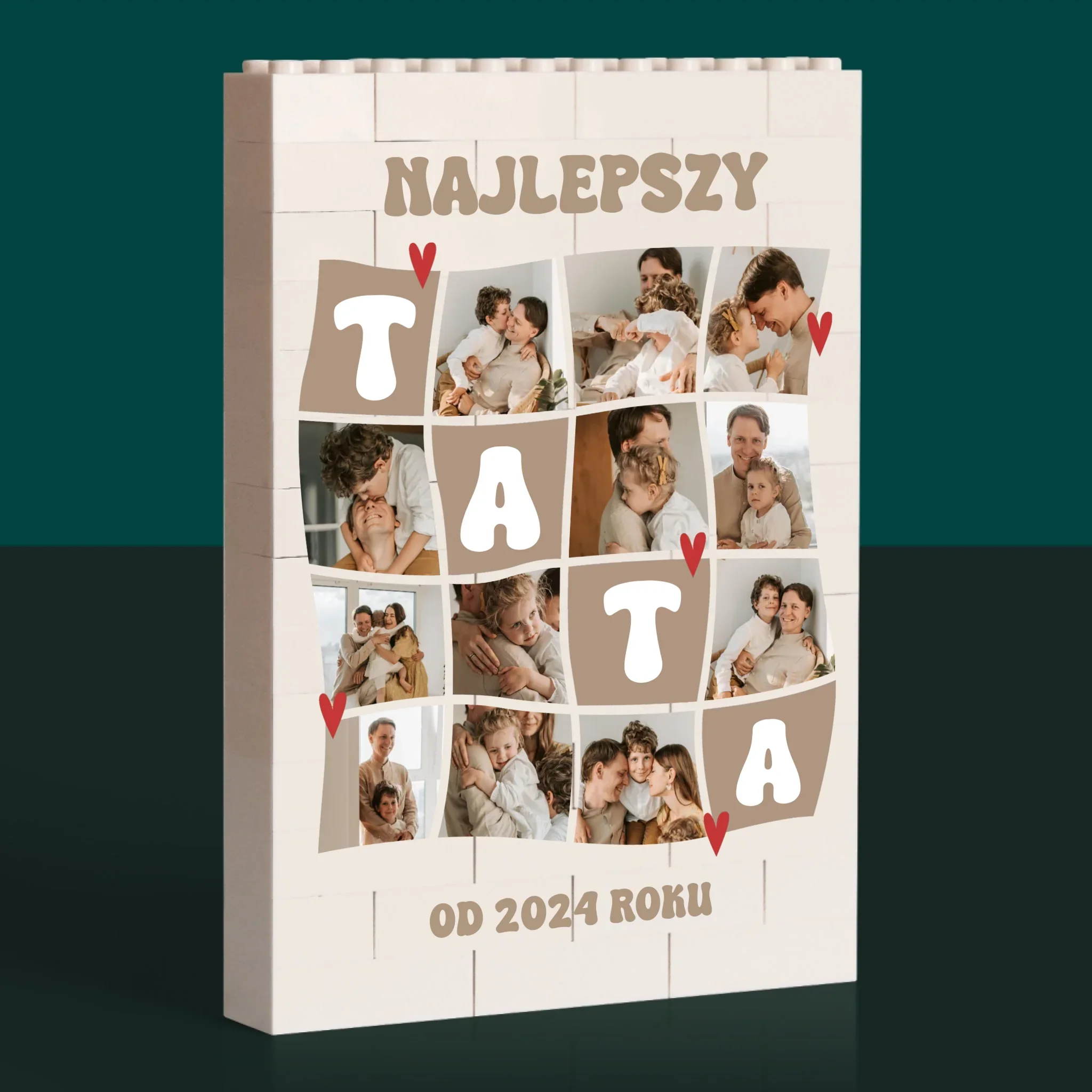 Fotokolaż: Najlepszy Tata Kafelki - Klocki LEGO z Nadrukiem