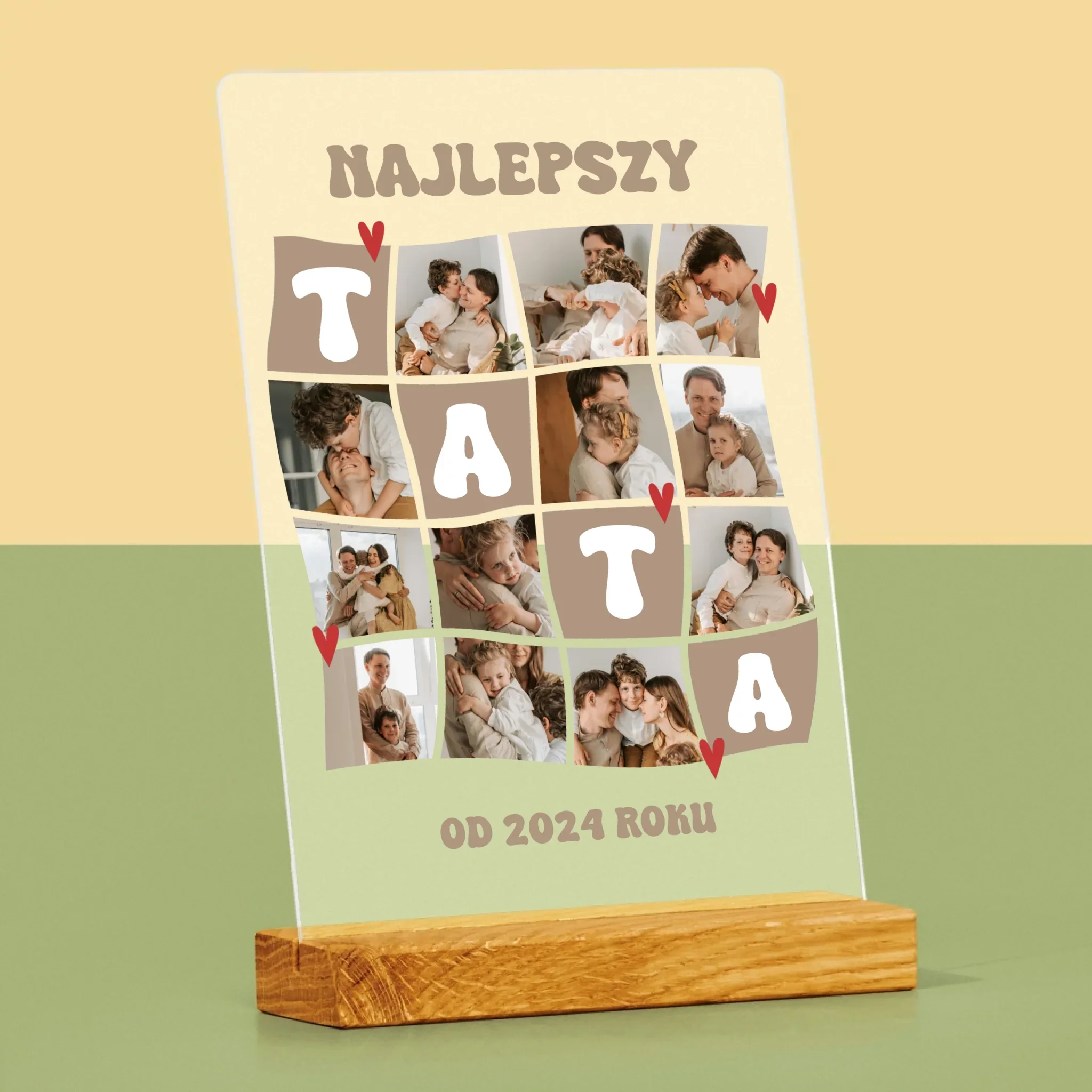 Fotokolaż: Najlepszy Tata Kafelki - Wydruk Na Szkle Akrylowym