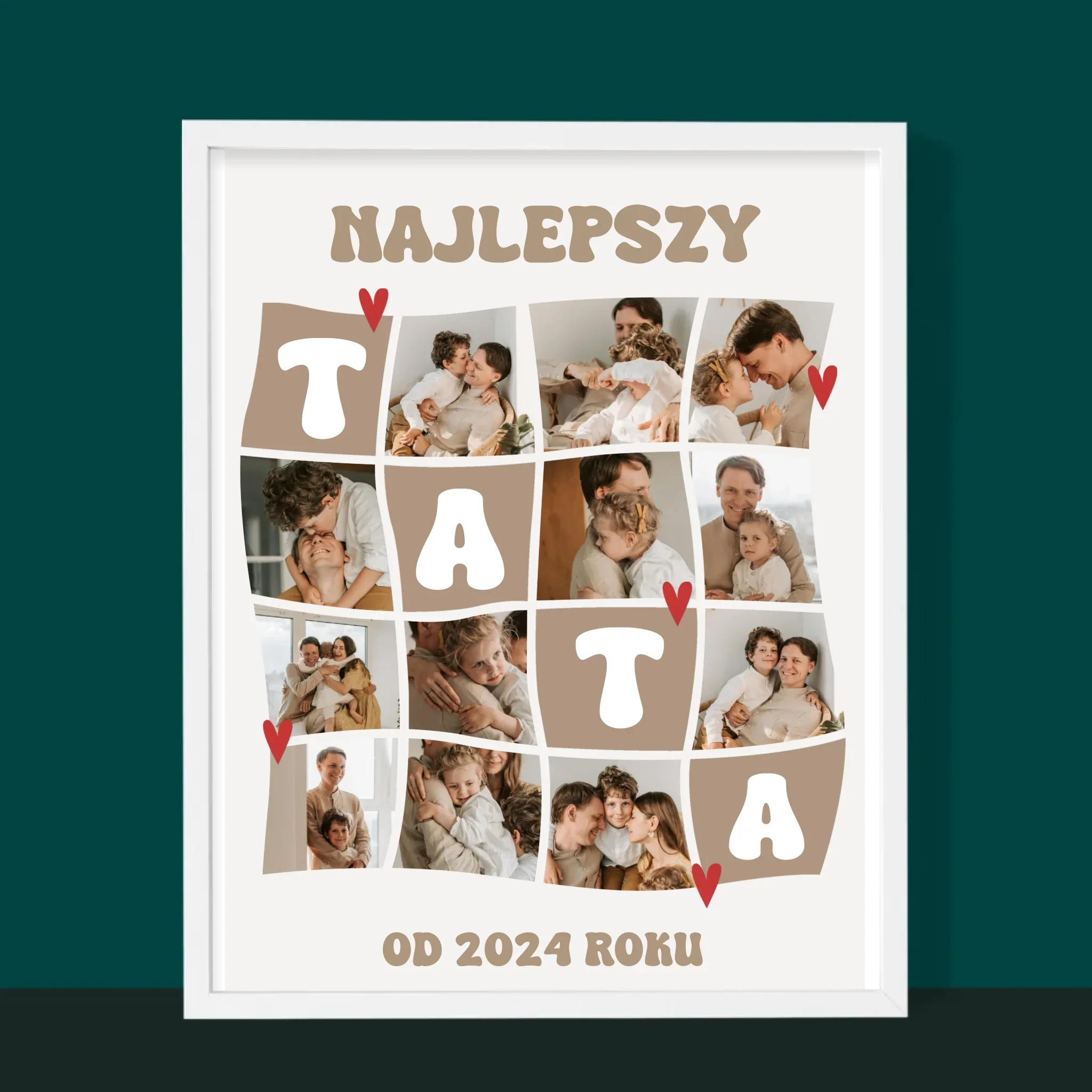Fotokolaż: Najlepszy Tata Kafelki - Wydruk Obramowany - Image 6