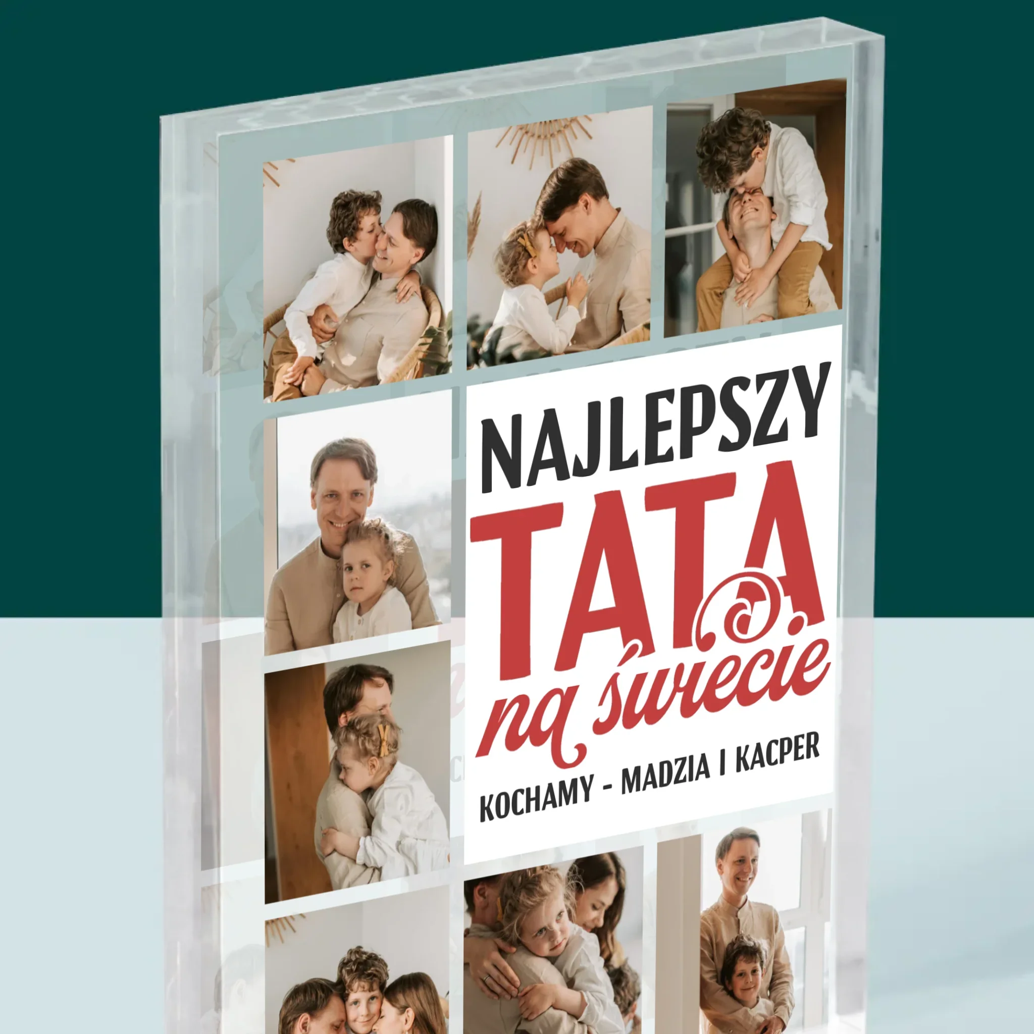 Fotokolaż: Najlepszy Tata Na Całym Świecie - Blok Akrylowy z Nadrukiem - Image 2