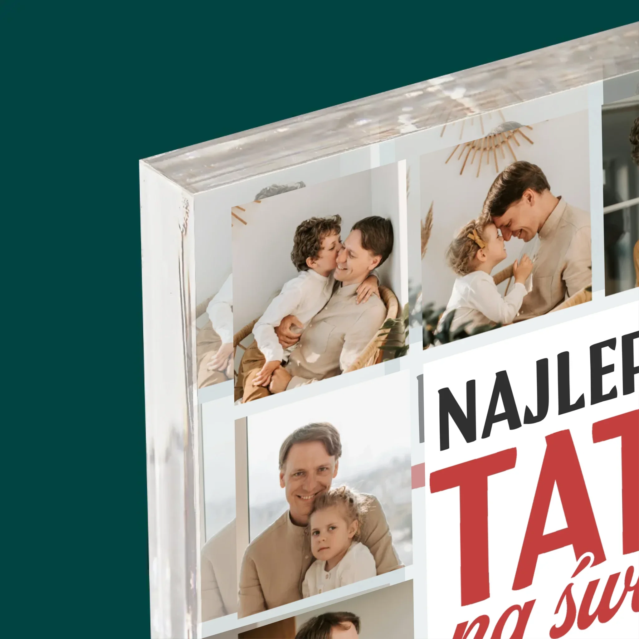 Fotokolaż: Najlepszy Tata Na Całym Świecie - Blok Akrylowy z Nadrukiem - Image 4