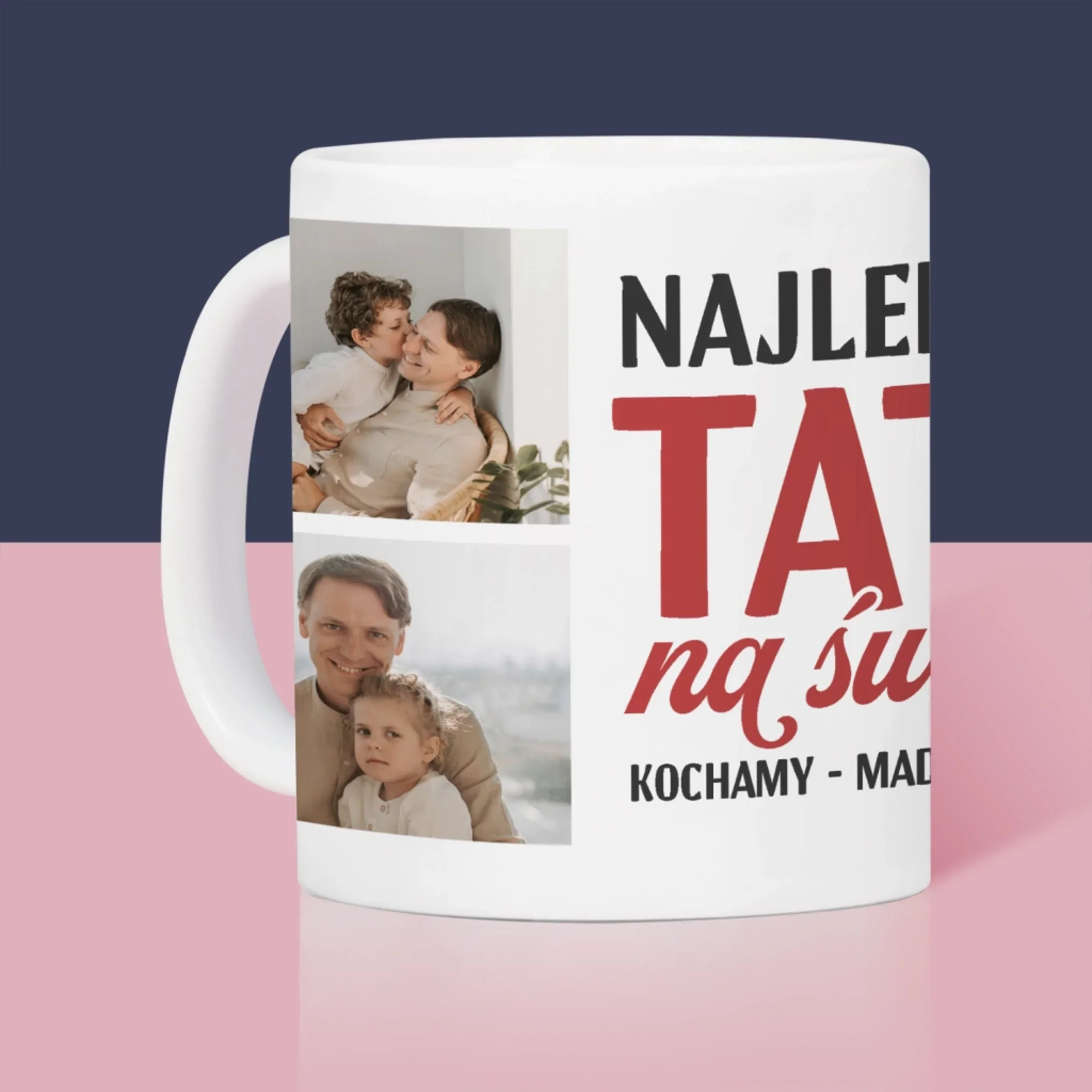 Fotokolaż: Najlepszy Tata Na Całym Świecie - Kubek z Nadrukiem