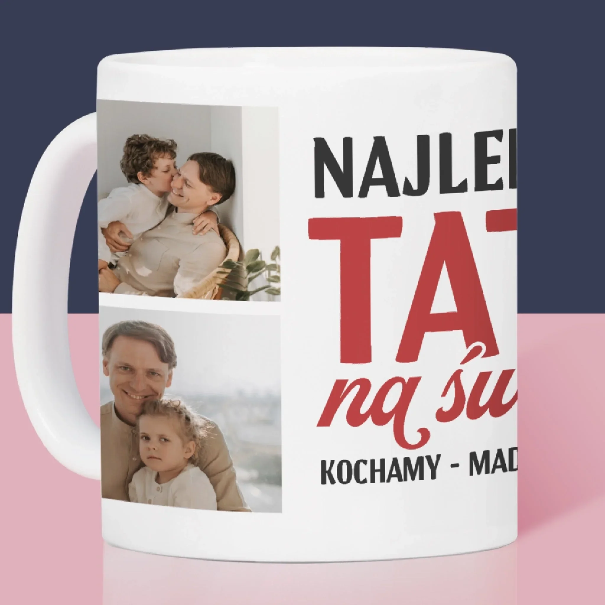 Fotokolaż: Najlepszy Tata Na Całym Świecie - Kubek z Nadrukiem - Image 2