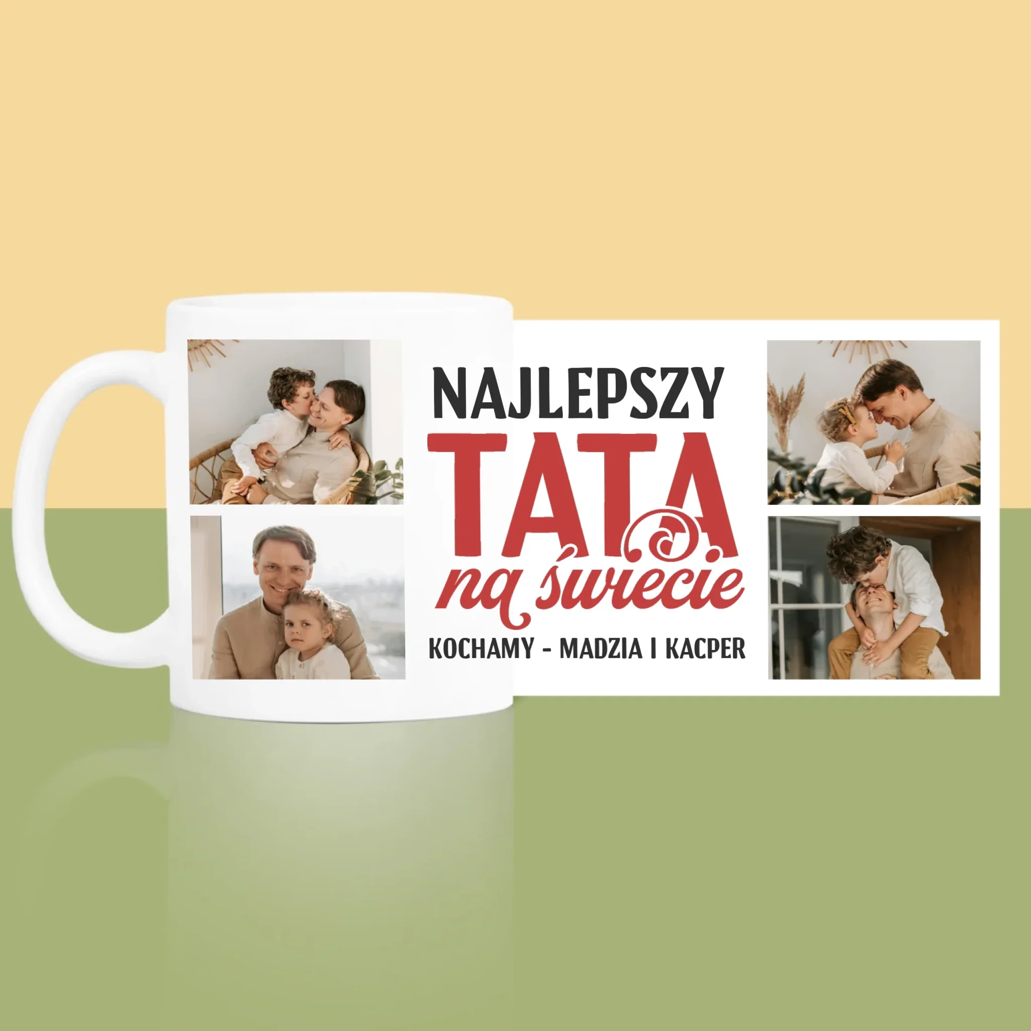 Fotokolaż: Najlepszy Tata Na Całym Świecie - Kubek z Nadrukiem - Image 3