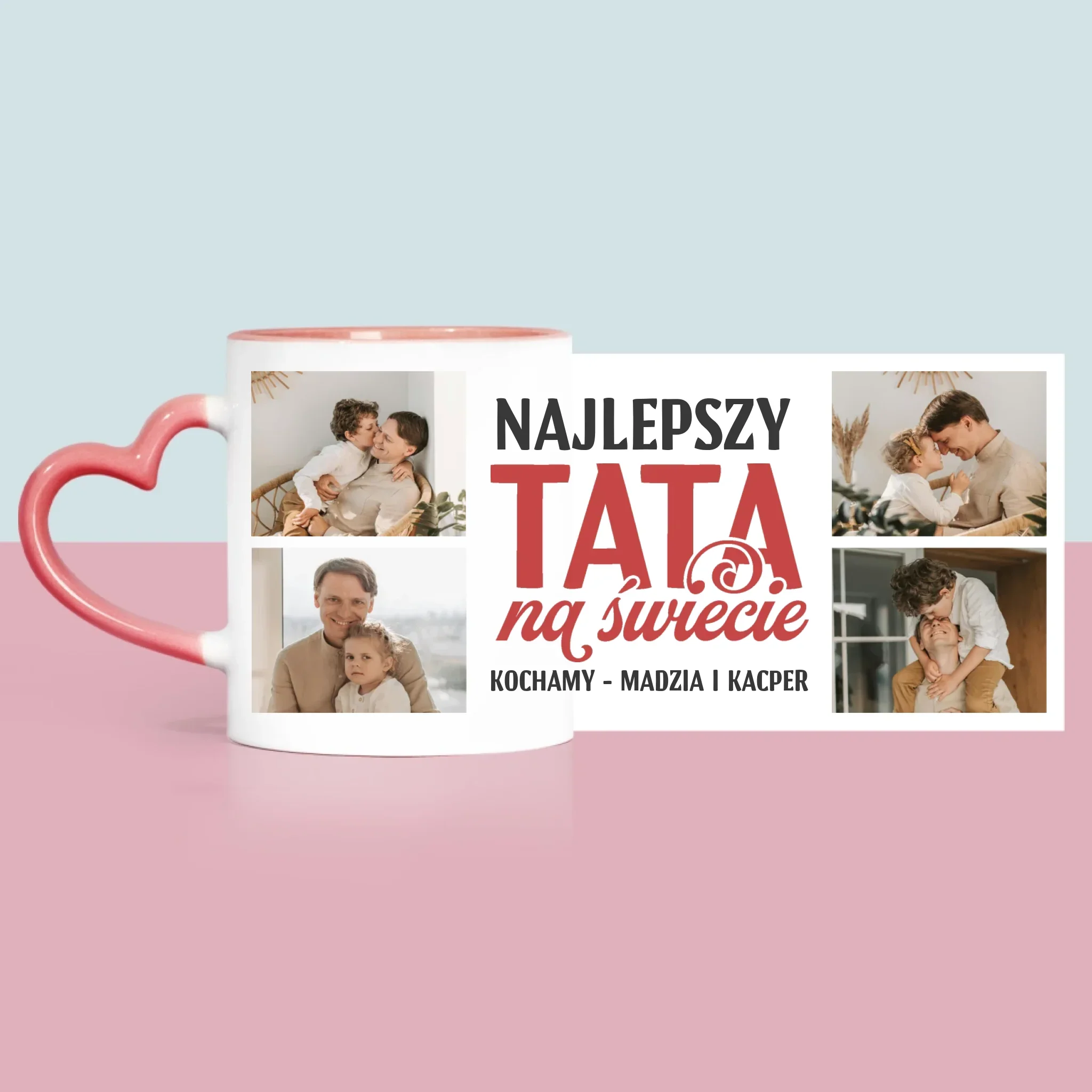 Fotokolaż: Najlepszy Tata Na Całym Świecie - Kubek z Nadrukiem - Image 6