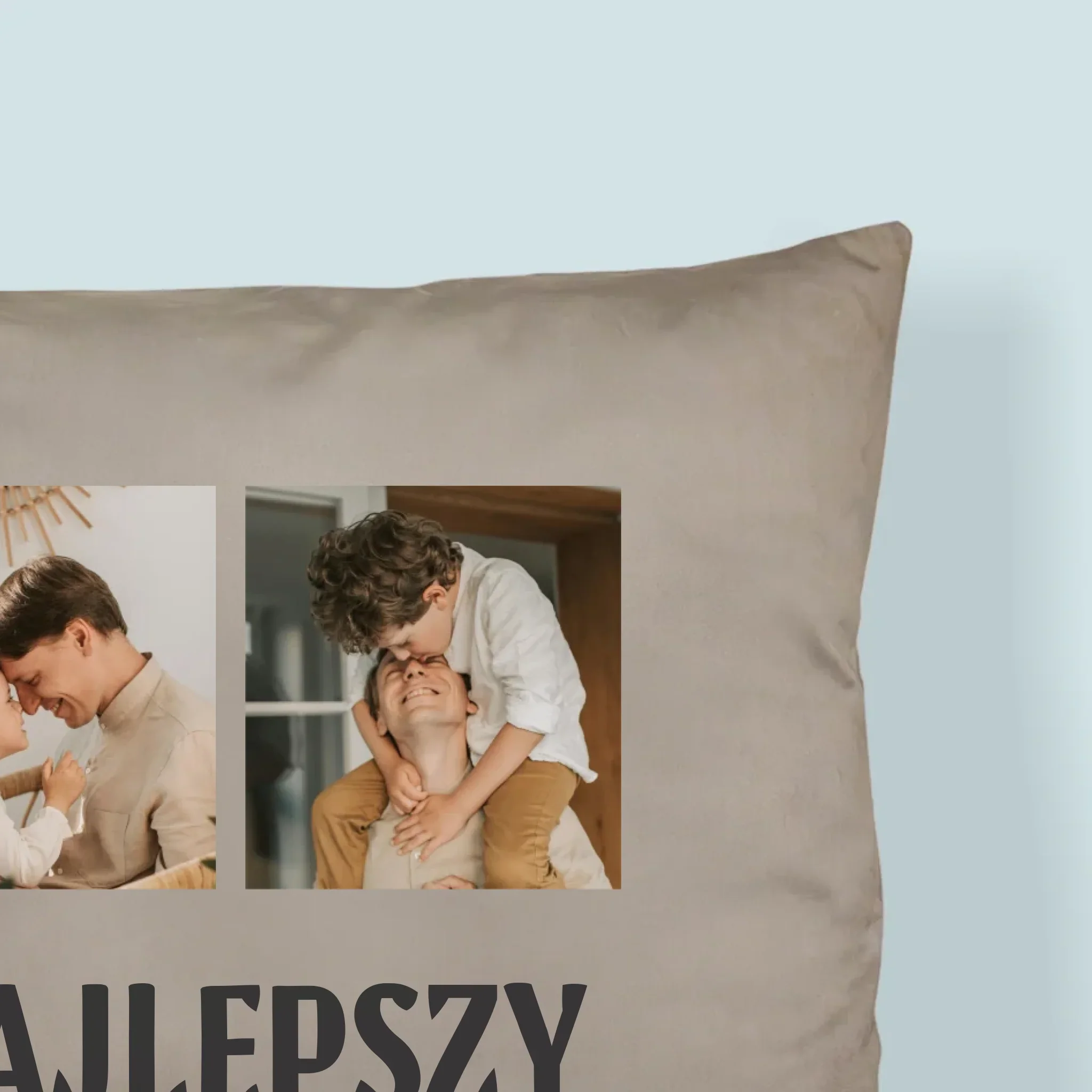 Fotokolaż: Najlepszy Tata Na Całym Świecie - Poduszka z Nadrukiem - Image 2
