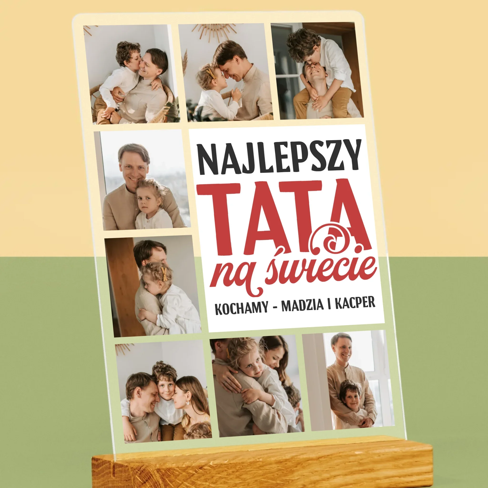 Fotokolaż: Najlepszy Tata Na Całym Świecie - Wydruk Na Szkle Akrylowym - Image 2