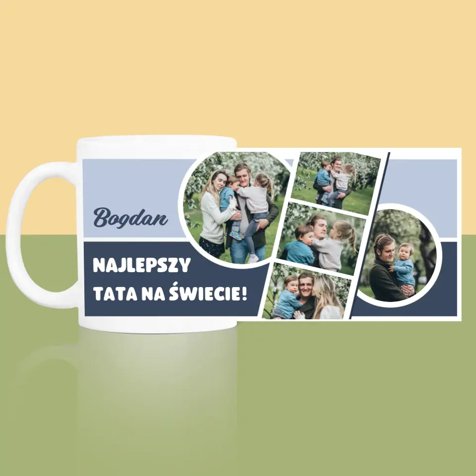 Fotokolaż: Najlepszy Tata Na Świecie - Kubek z Nadrukiem - Image 4