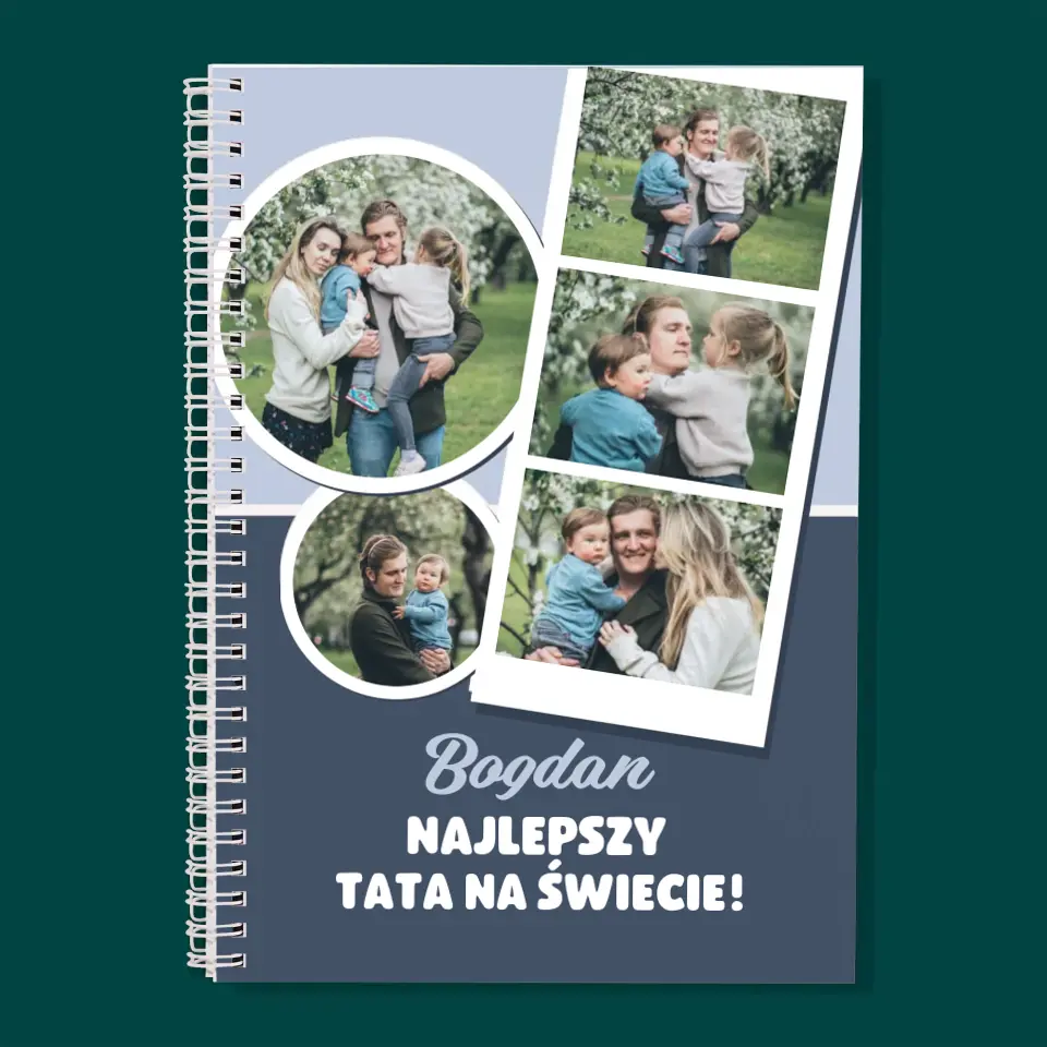 Fotokolaż: Najlepszy Tata Na Świecie - Planer Dzienny z Nadrukiem - Image 3