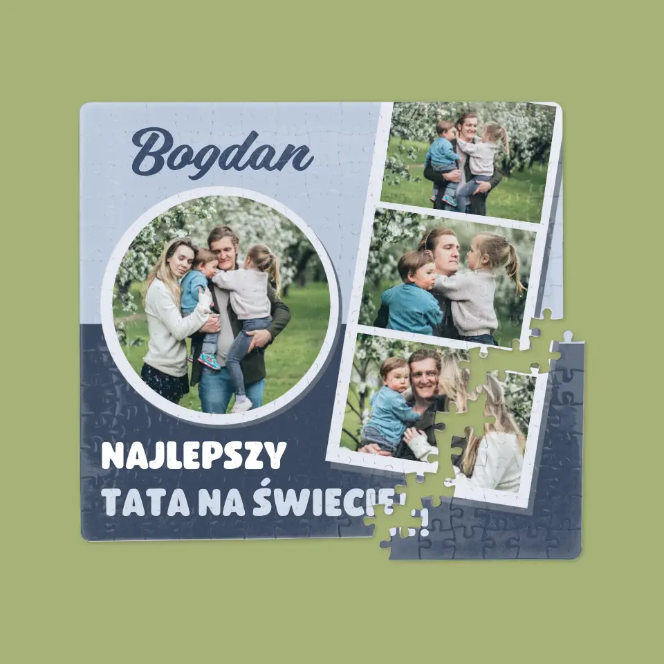 Fotokolaż: Najlepszy Tata Na Świecie - Personalizowane Puzzle