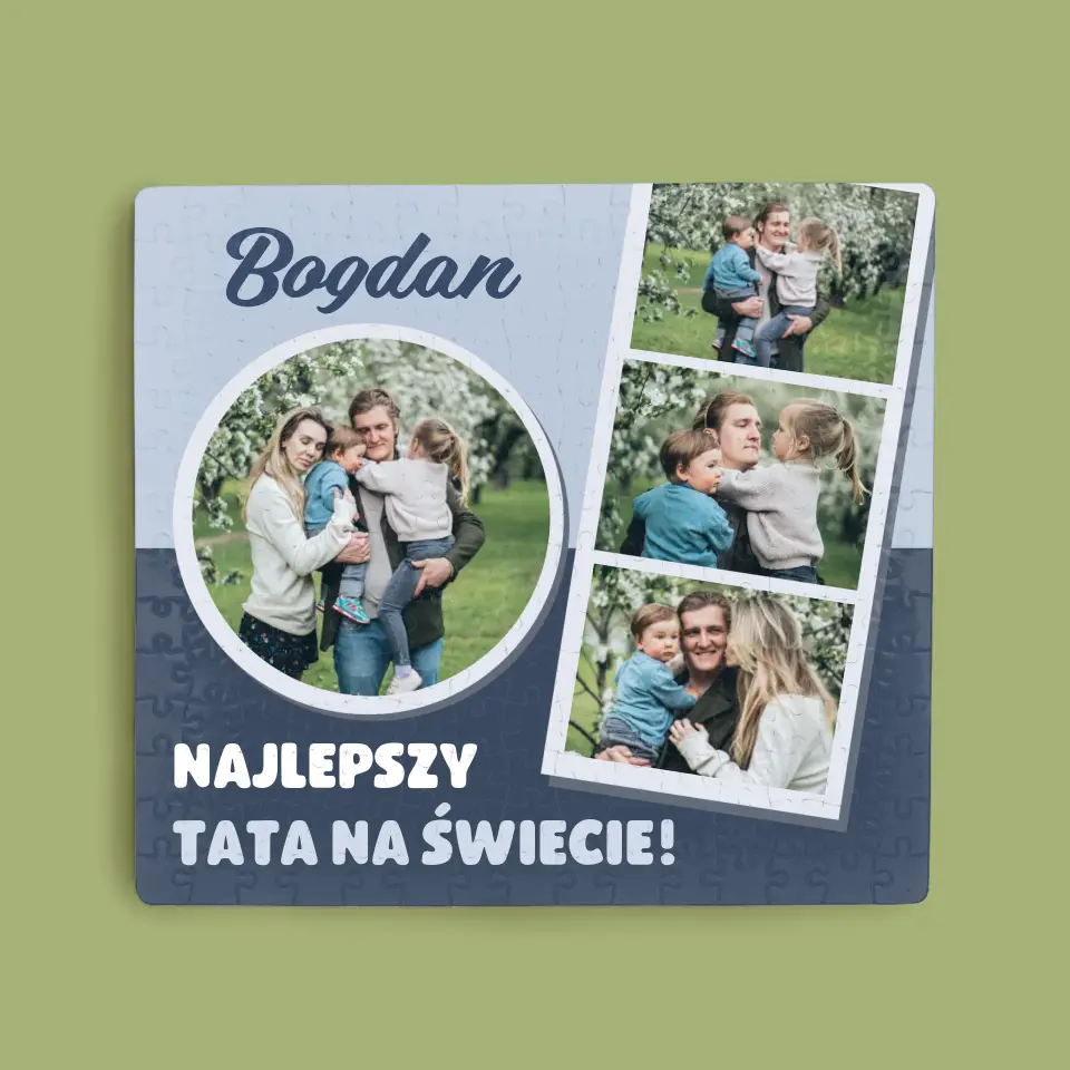 Fotokolaż: Najlepszy Tata Na Świecie - Personalizowane Puzzle - Image 3