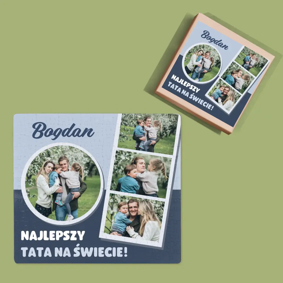 Fotokolaż: Najlepszy Tata Na Świecie - Personalizowane Puzzle - Image 4