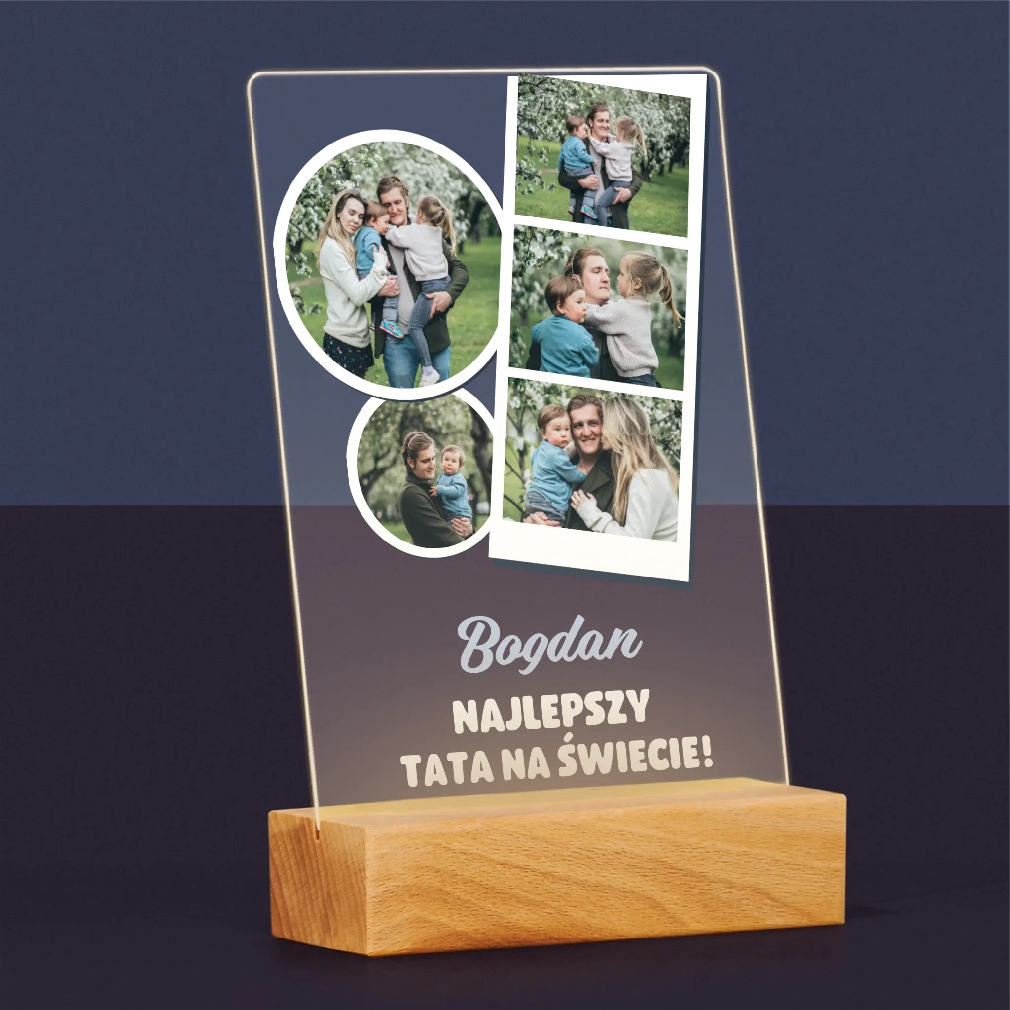 Fotokolaż: Najlepszy Tata Na Świecie - Wydruk Na Szkle Akrylowym - Image 5