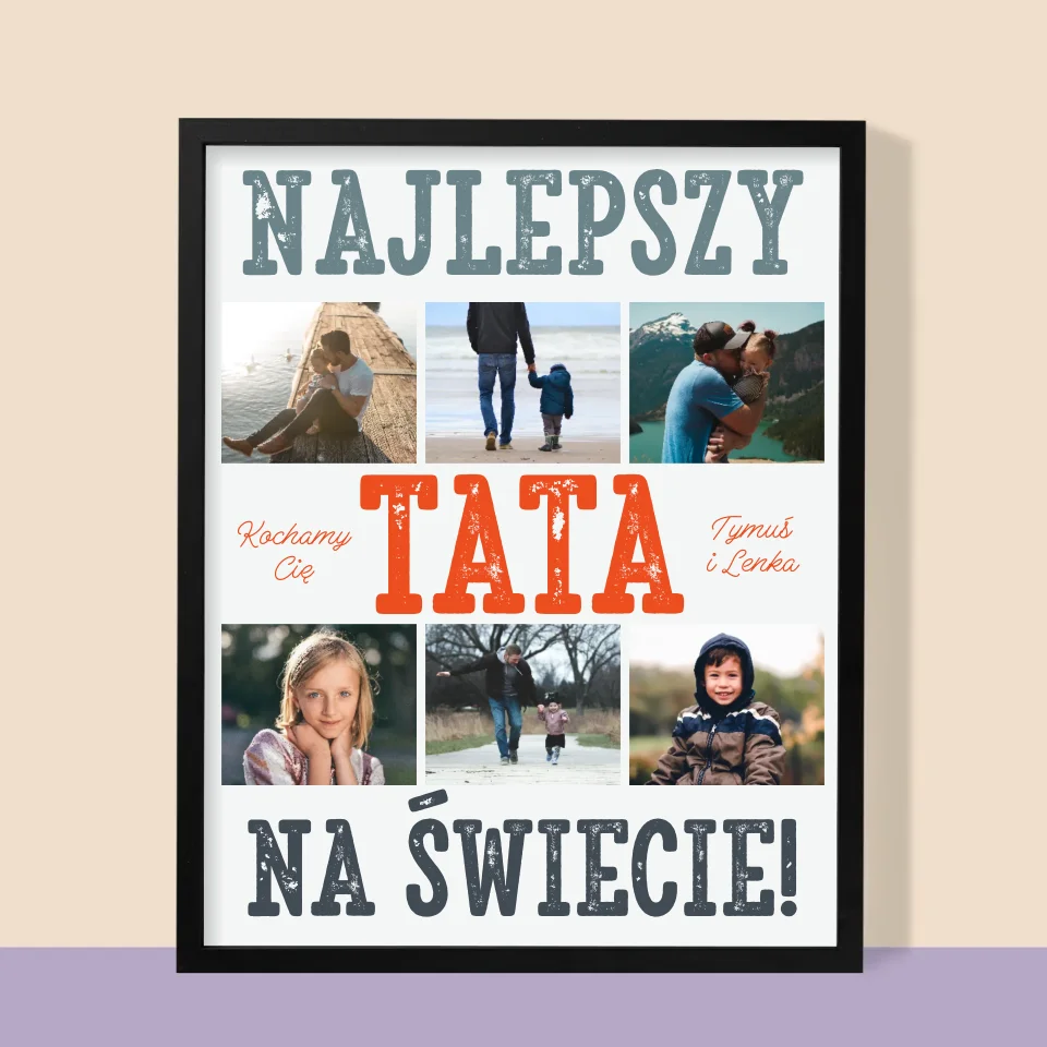 Fotokolaż: Najlepszy Tata Na Świecie - Wydruk Obramowany - Image 9