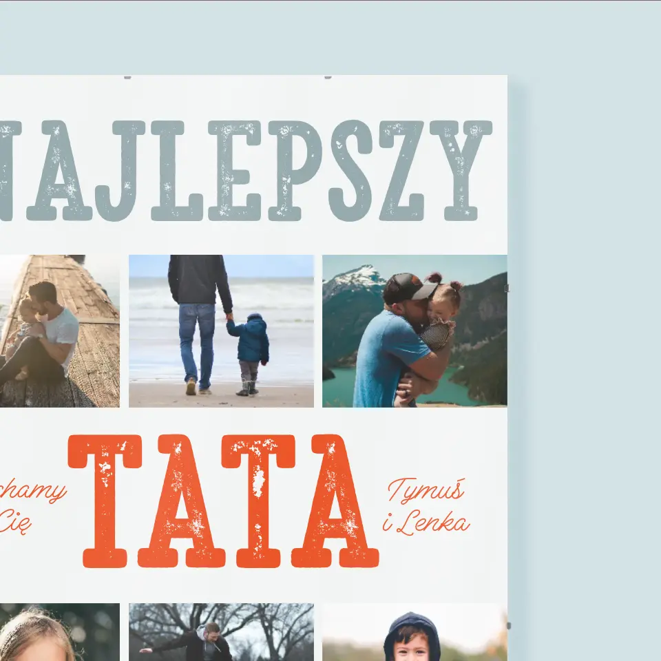 Fotokolaż: Najlepszy Tata Na Świecie Zdjęcia - Personalizowany Plakat - Image 3