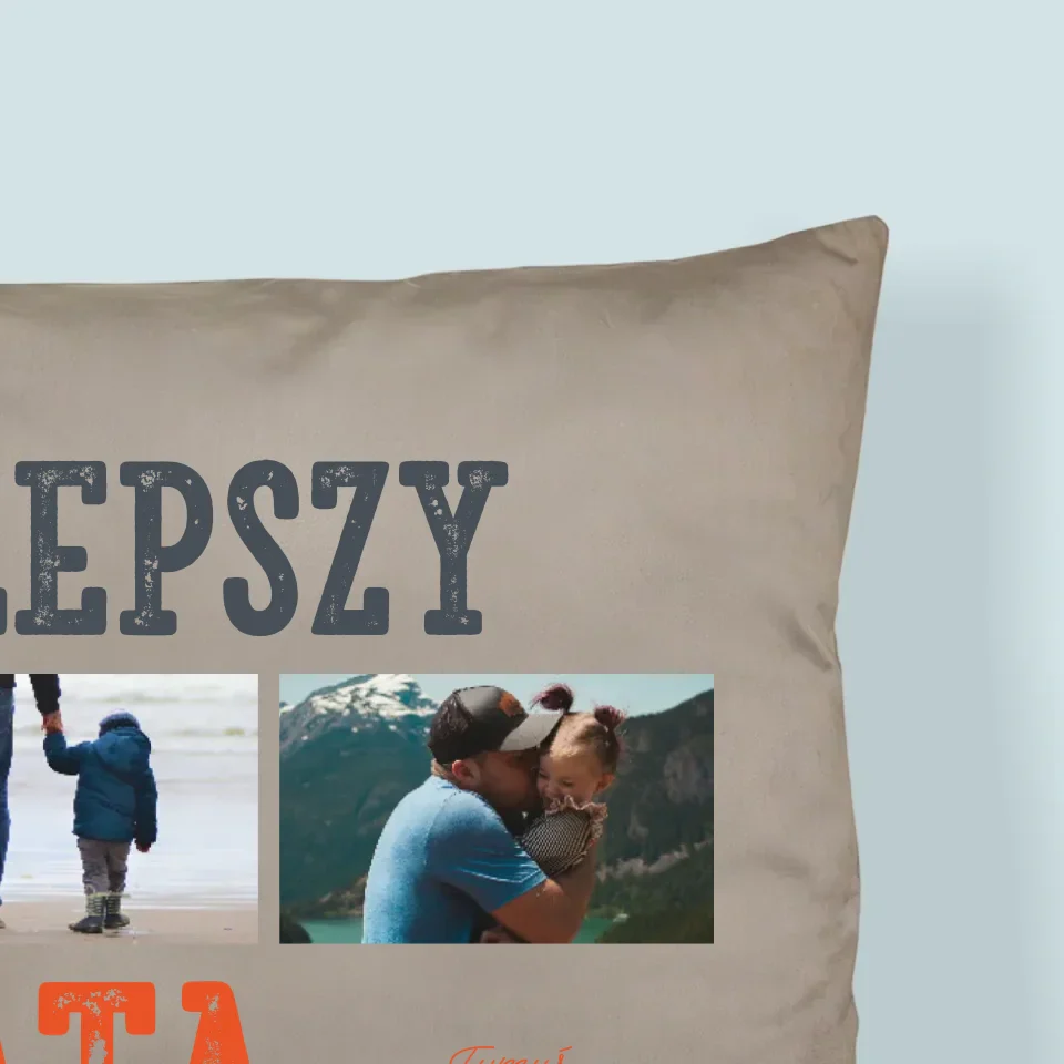 Fotokolaż: Najlepszy Tata Na Świecie Zdjęcia - Poduszka z Nadrukiem - Image 2