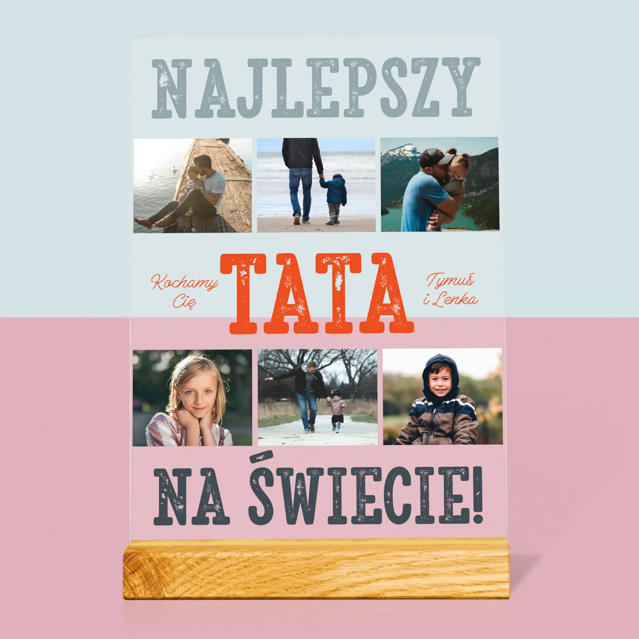 Fotokolaż: Najlepszy Tata Na Świecie Zdjęcia - Wydruk Na Szkle Akrylowym - Image 3